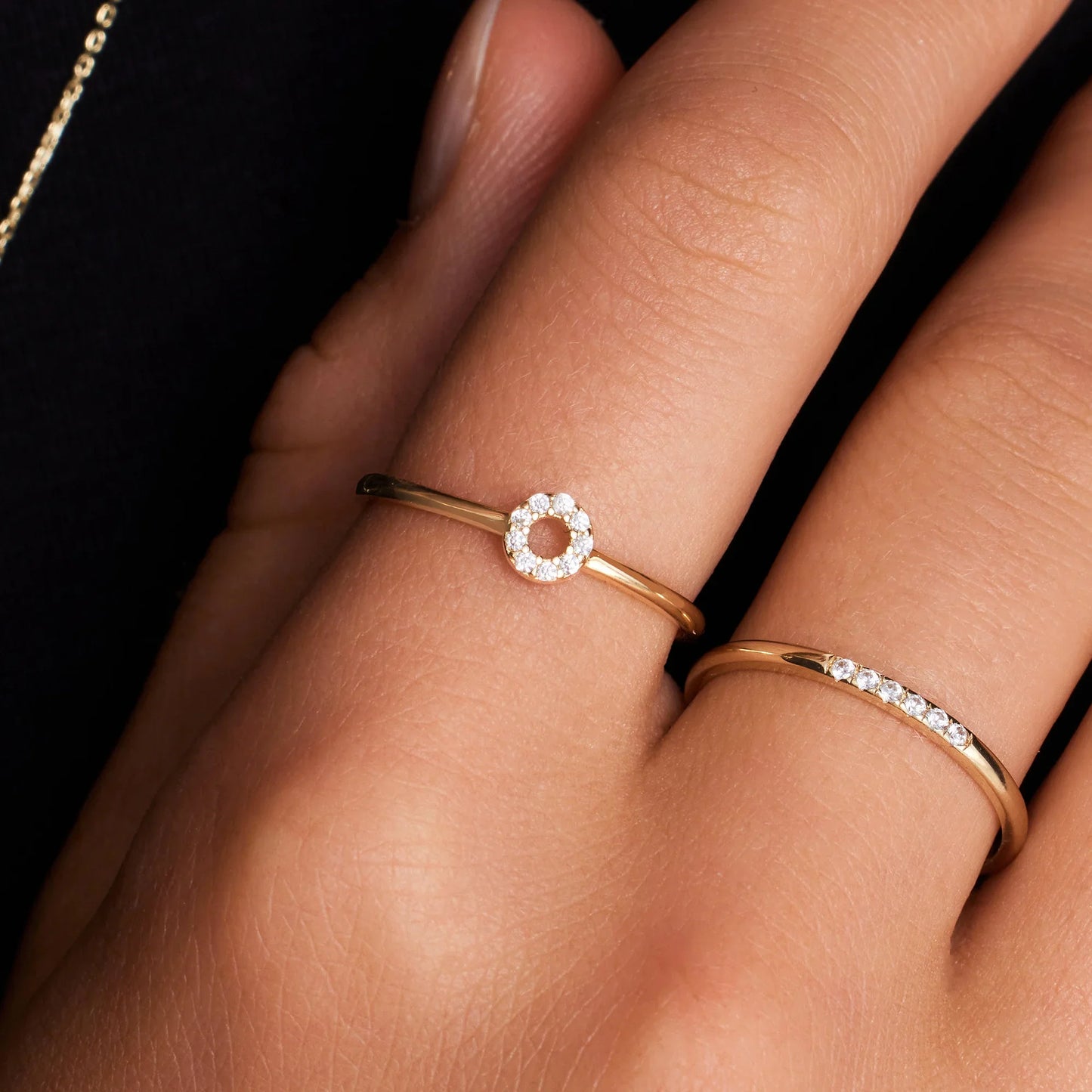 Pave Moissanite Halo Ring