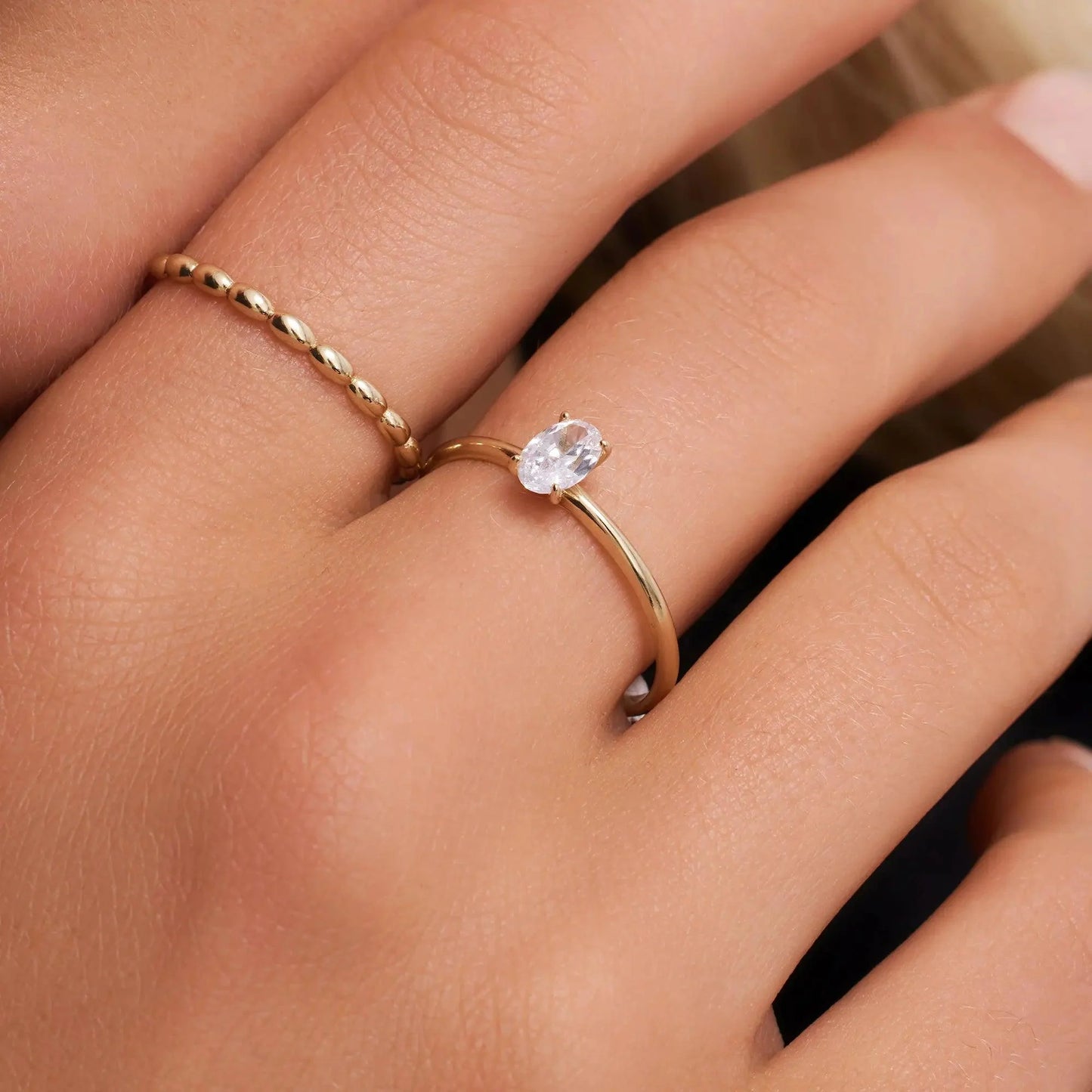 Oval Cut Moissanite Ring