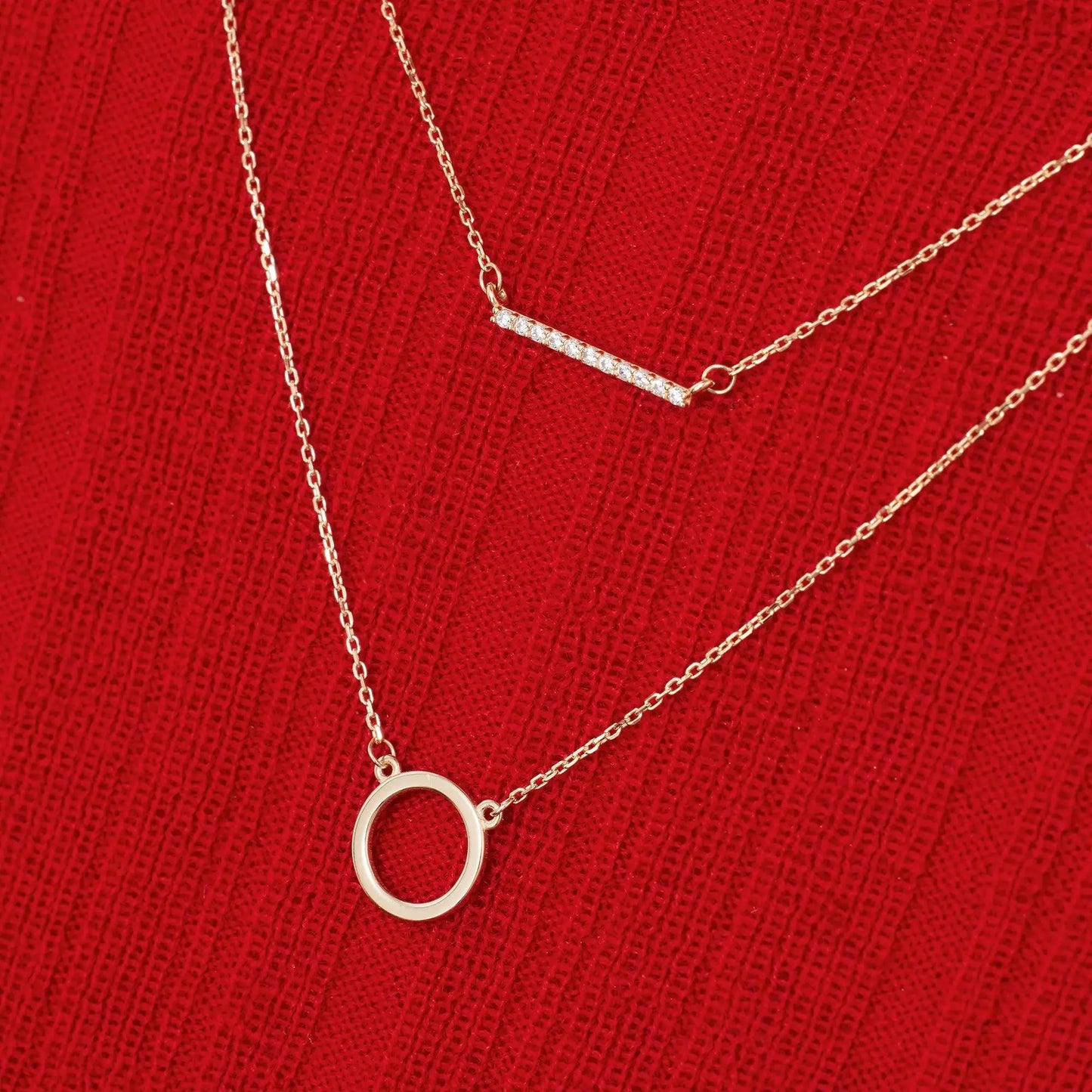 Pav¨¦ Cubic Zirconia Bar Necklace