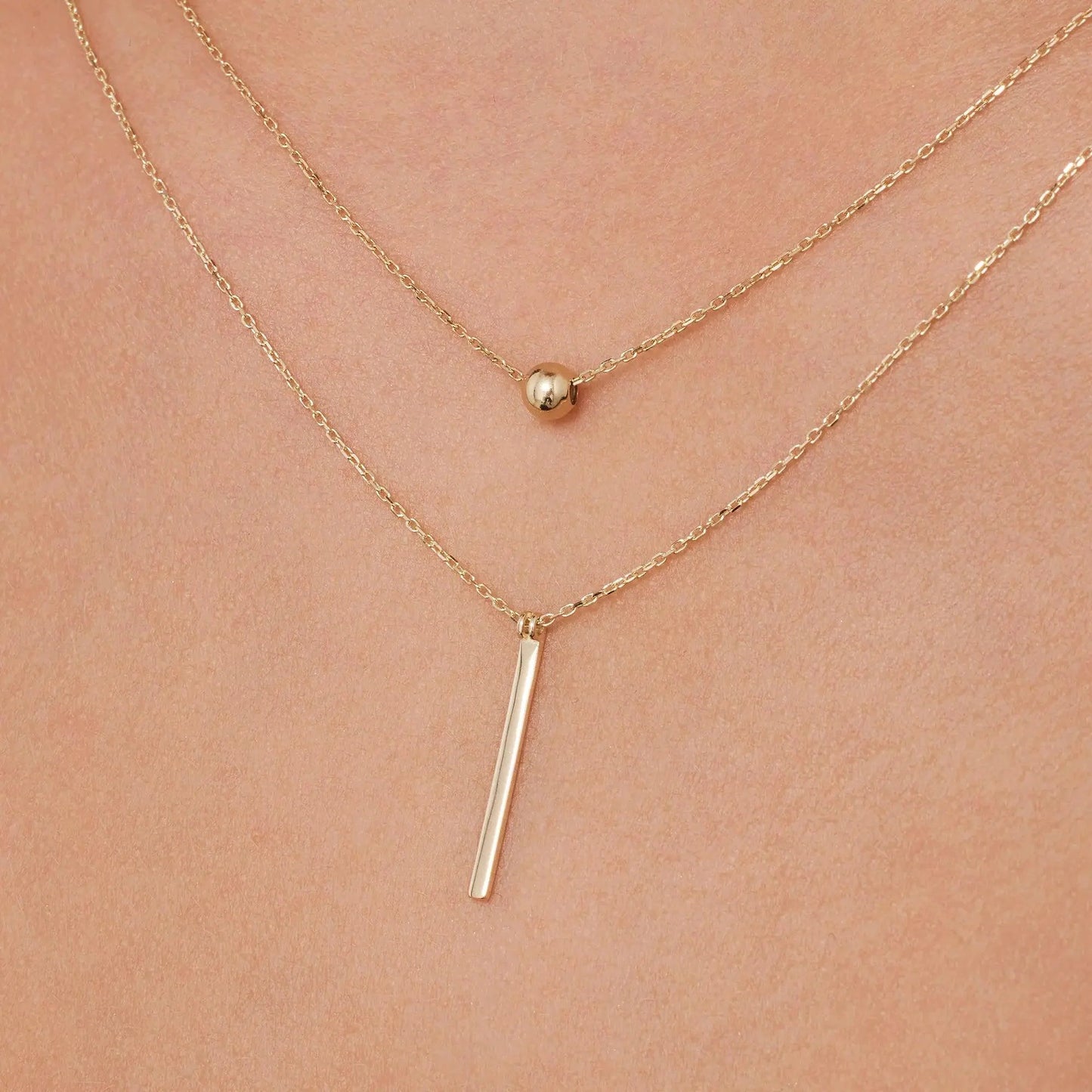 Vertical Bar Pendant Necklace