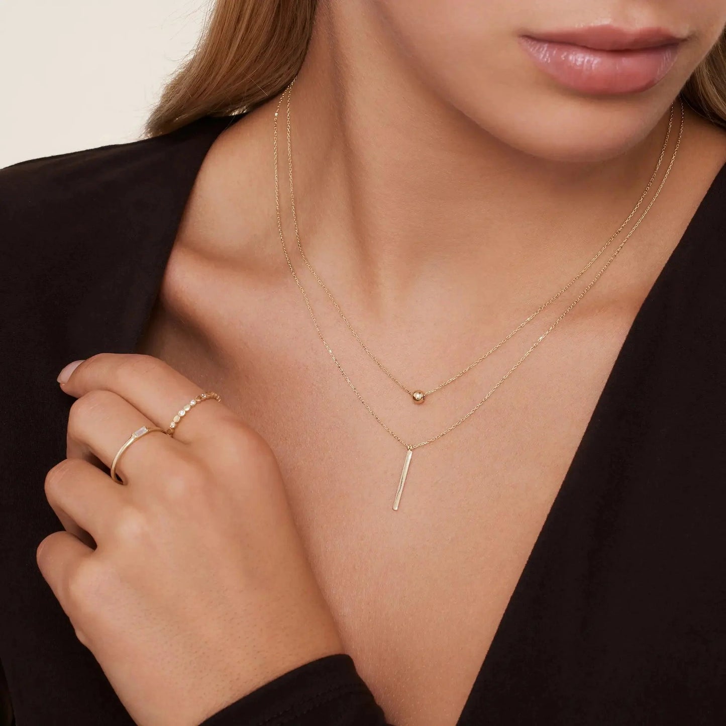 Vertical Bar Pendant Necklace