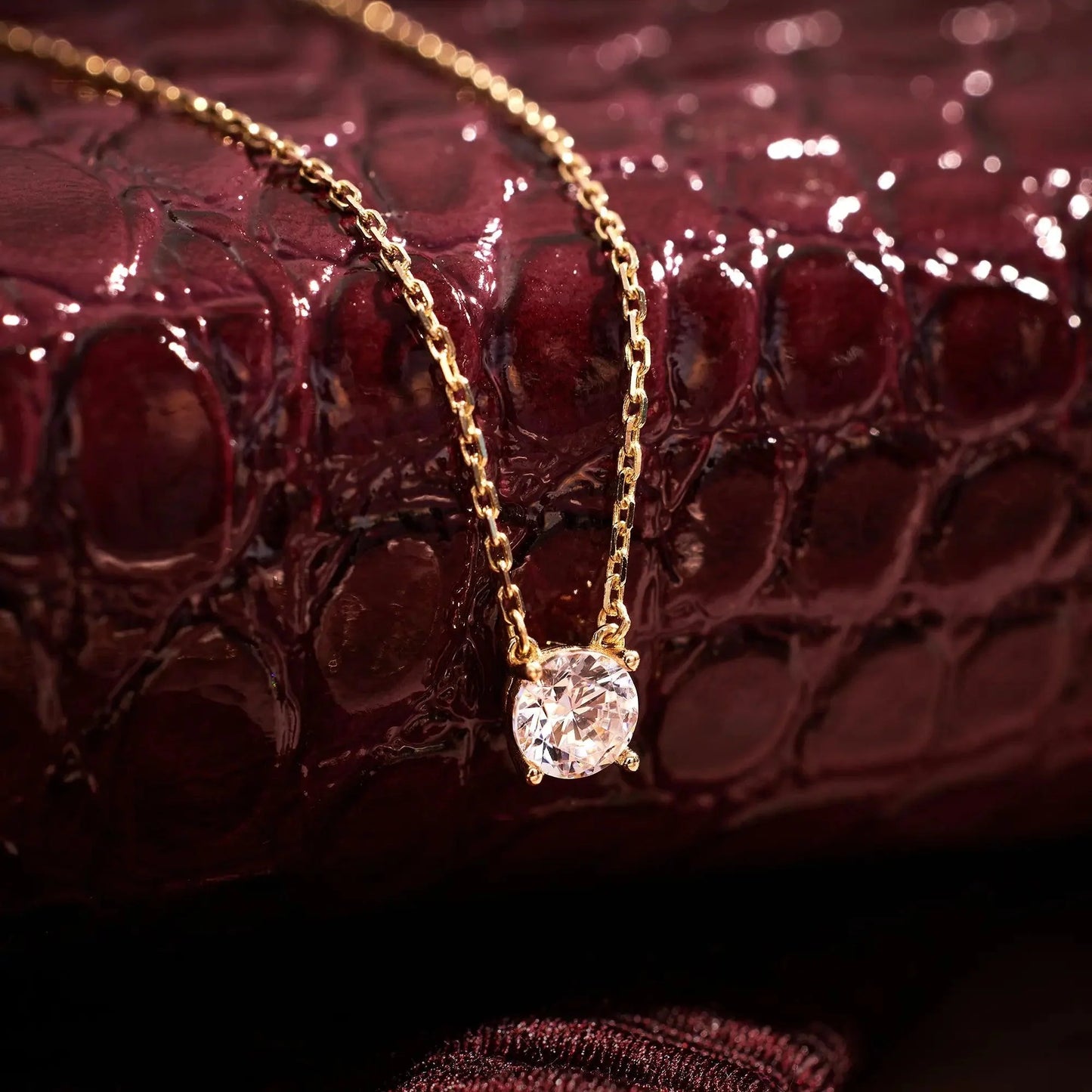 Round Cut Moissanite Pendant Necklace