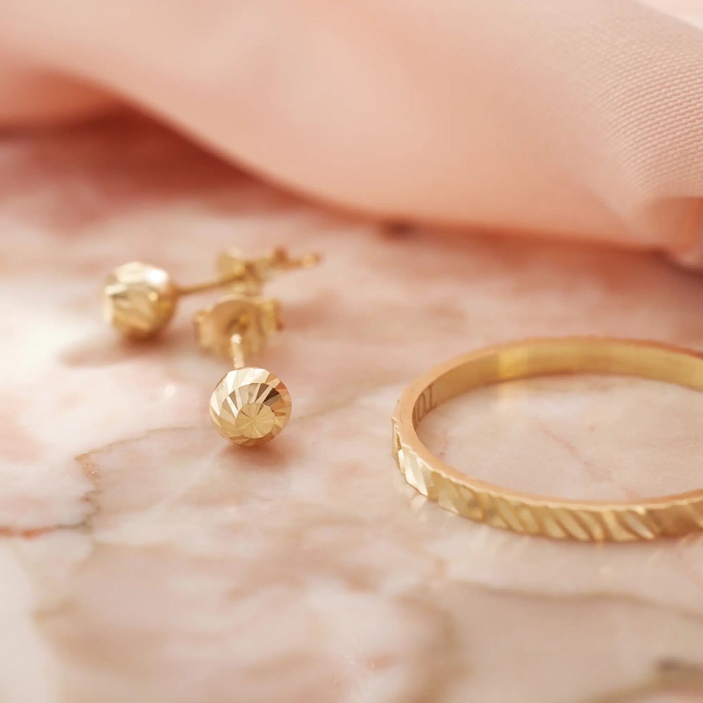 Diamond Cut Sphere Studs