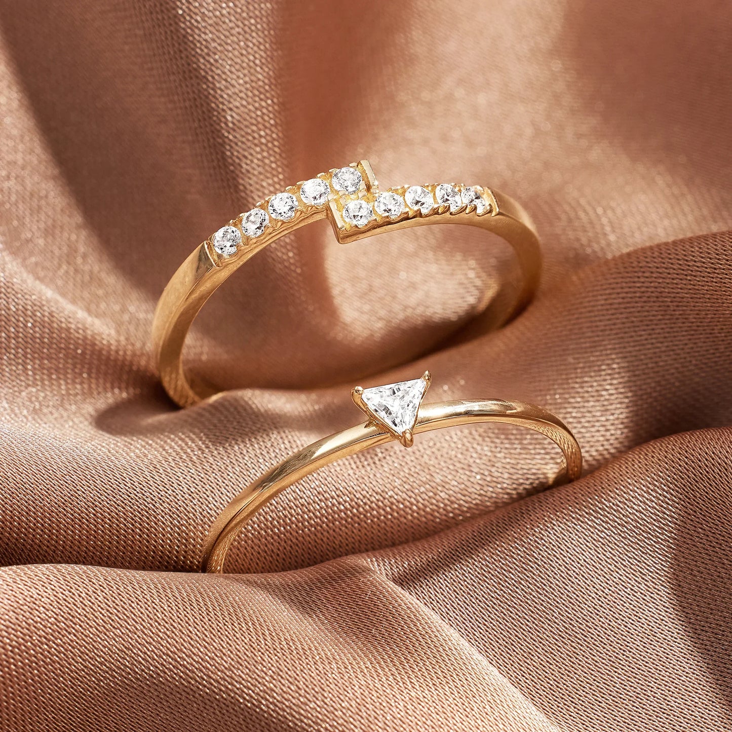 Trillion Cut Moissanite Ring