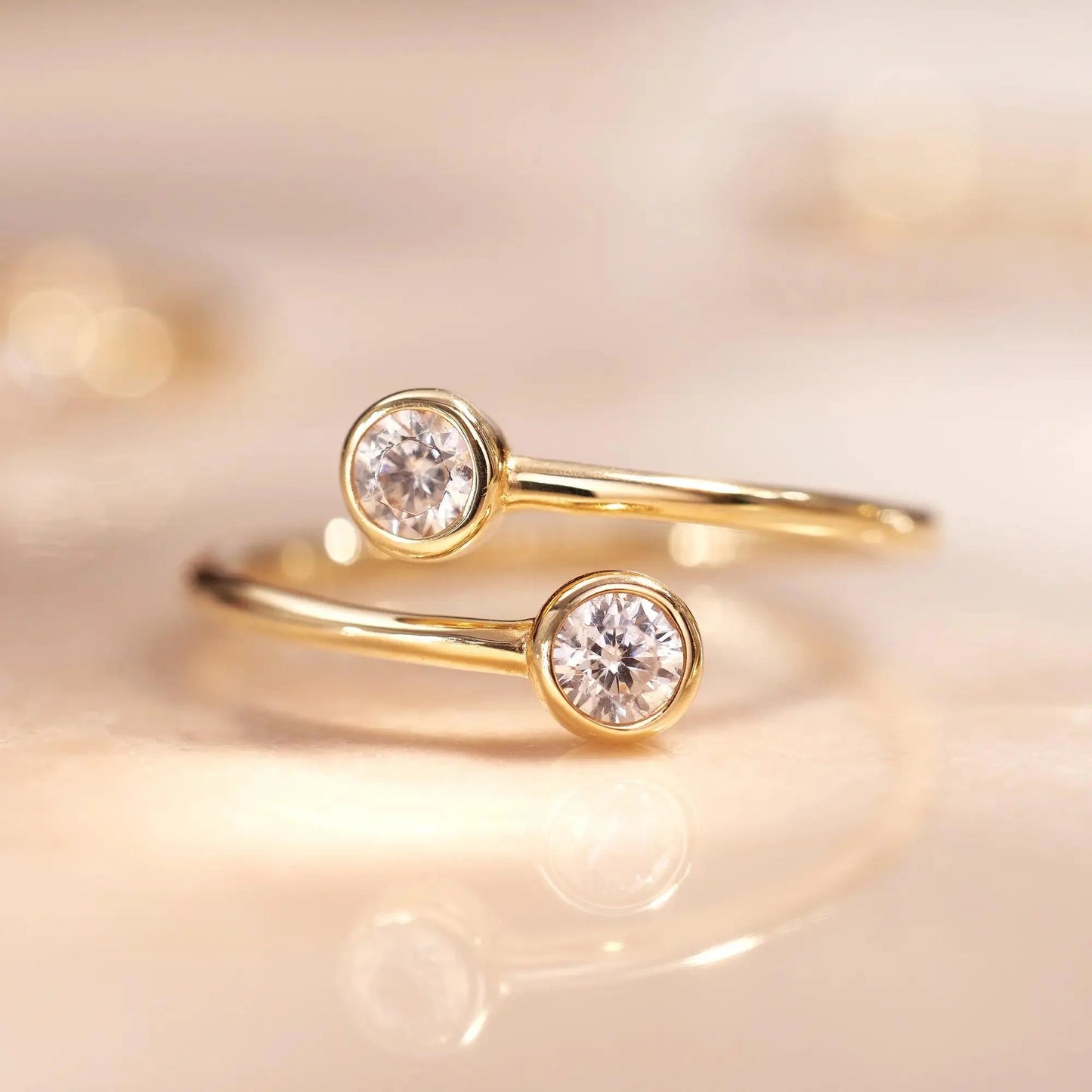Moissanite Open Spiral Ring