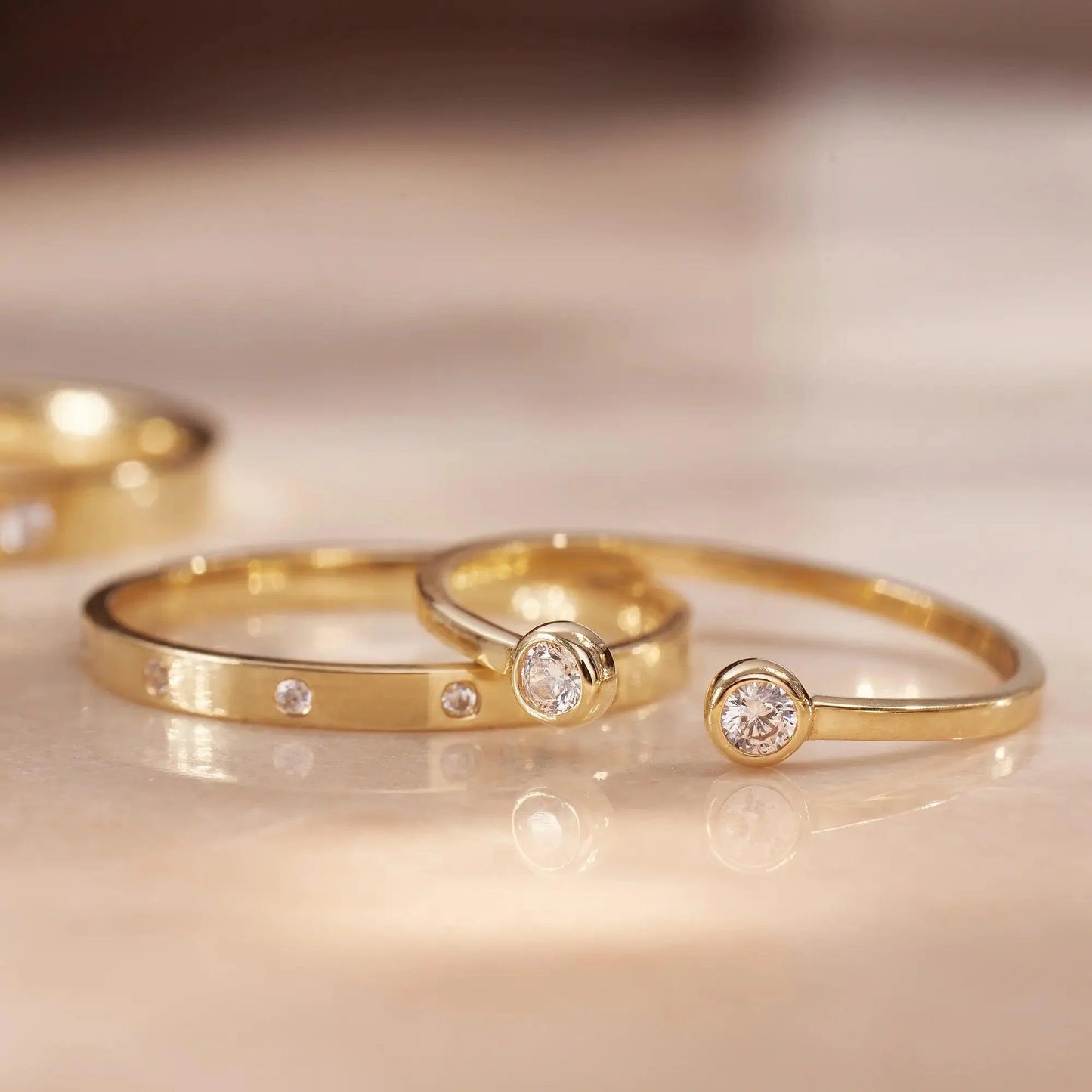 Moissanite Open Stacker Ring