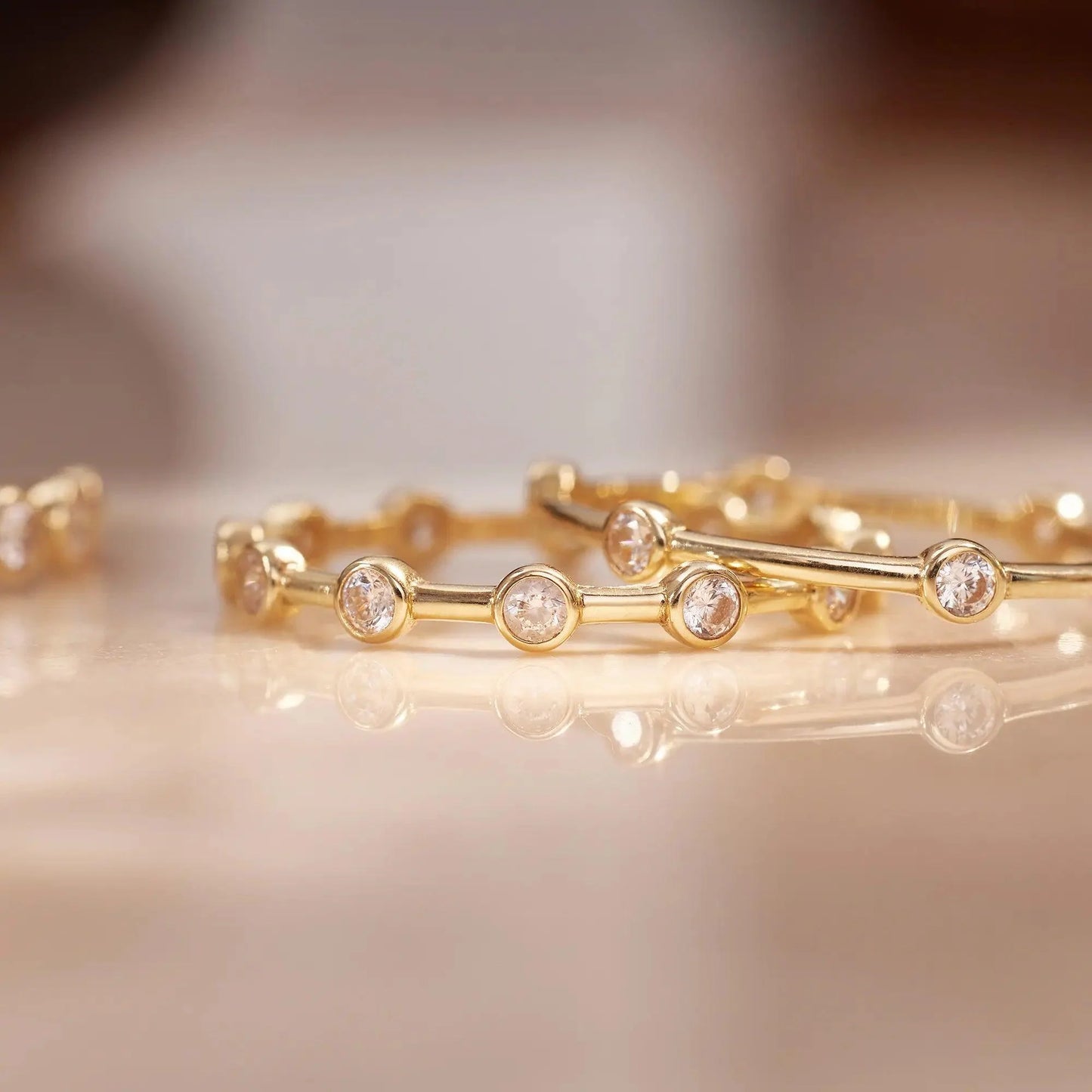 Twelve Bezel Set Moissanite Band Ring