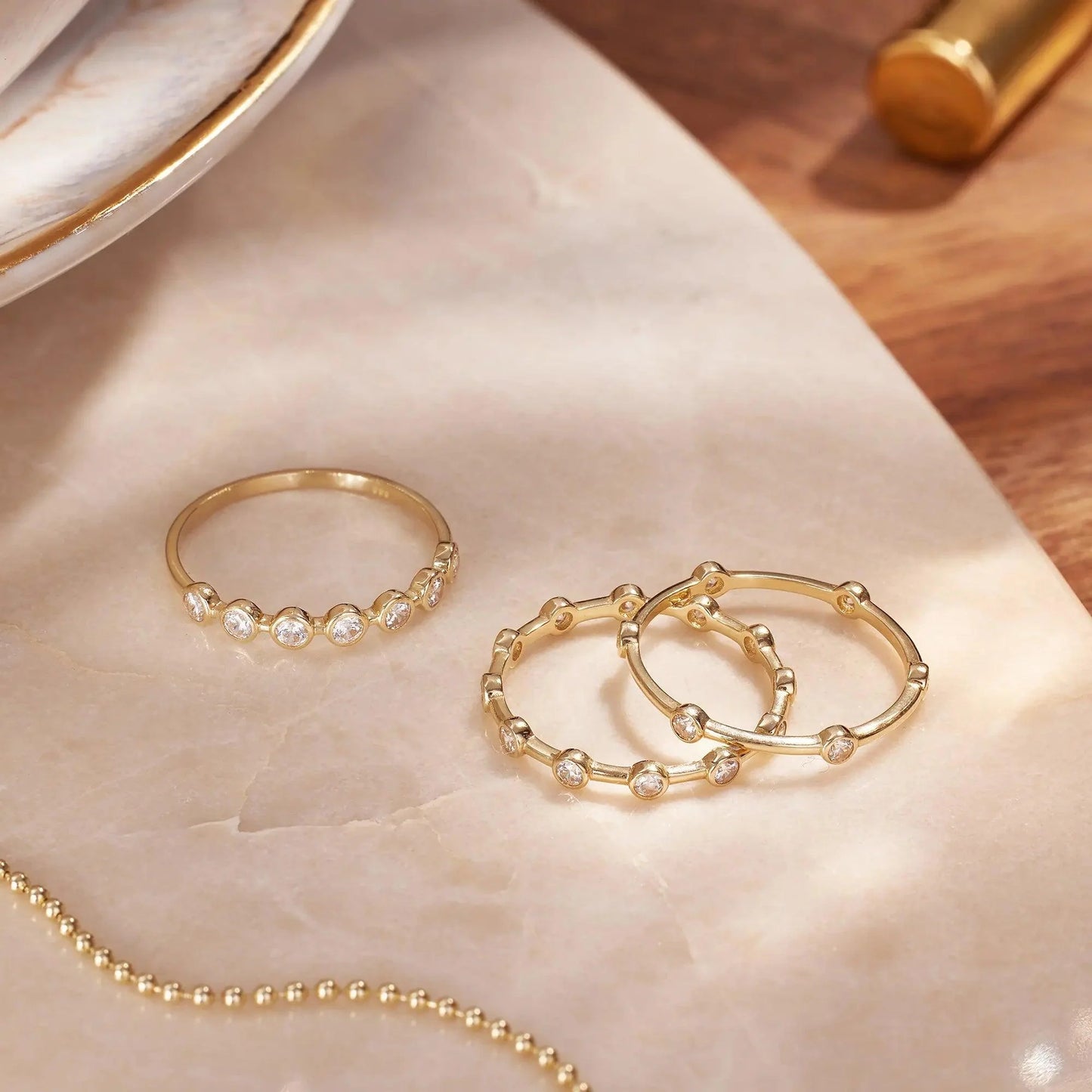 Twelve Bezel Set Moissanite Band Ring