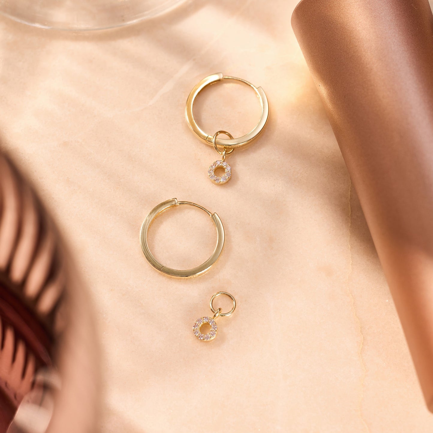 Pave Moissanite Halo Hoop Charm