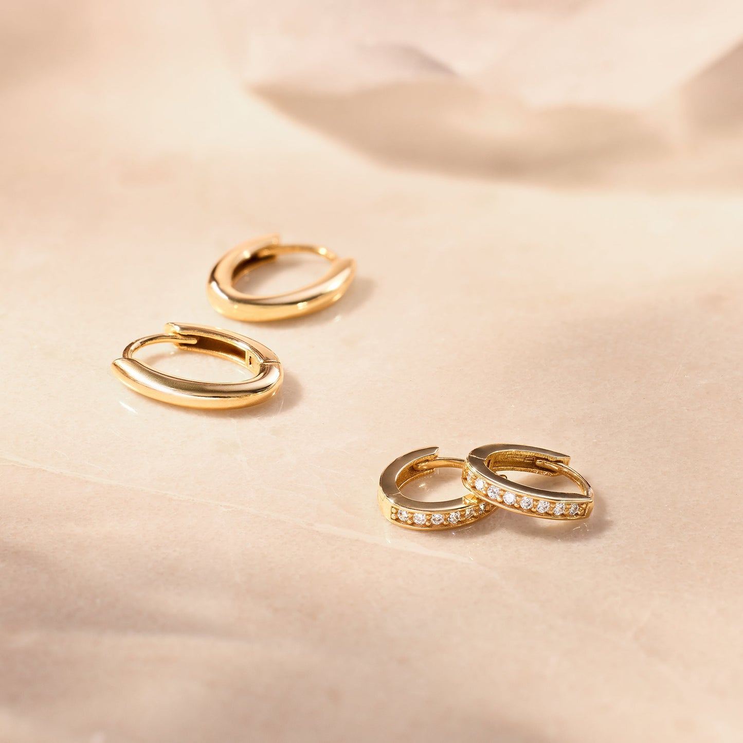Oval Huggie Hoops (12mm)