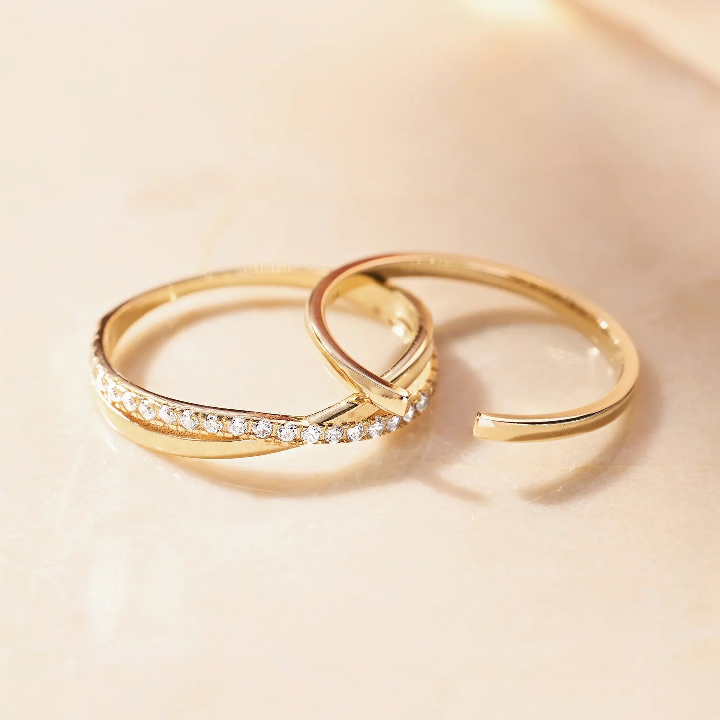 Crossover Pave Moissanite Eternity Ring