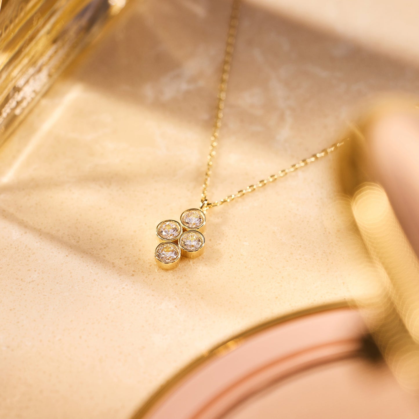 Moissanite Flower Pendant Necklace