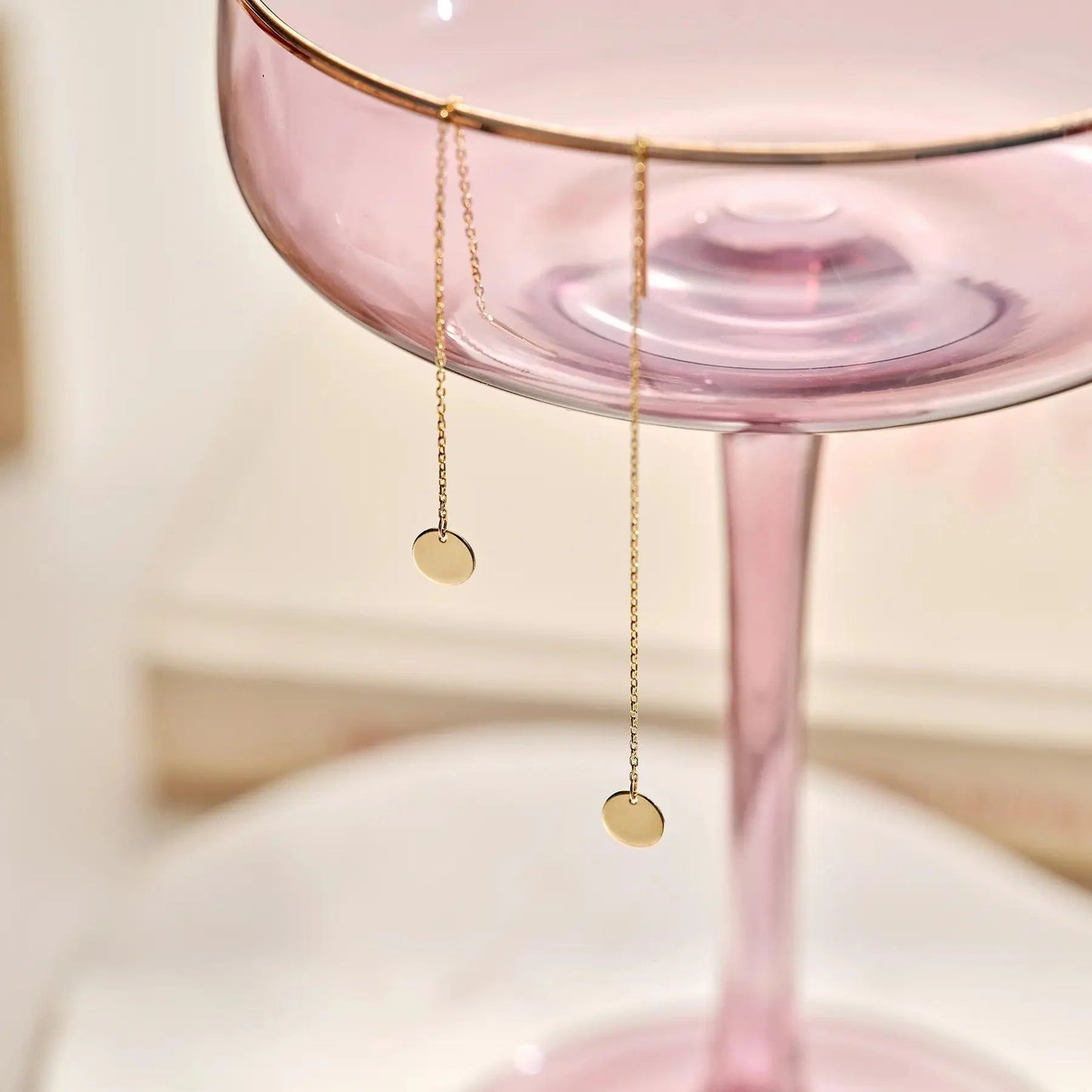 Coin Pull Through Drop Earrings