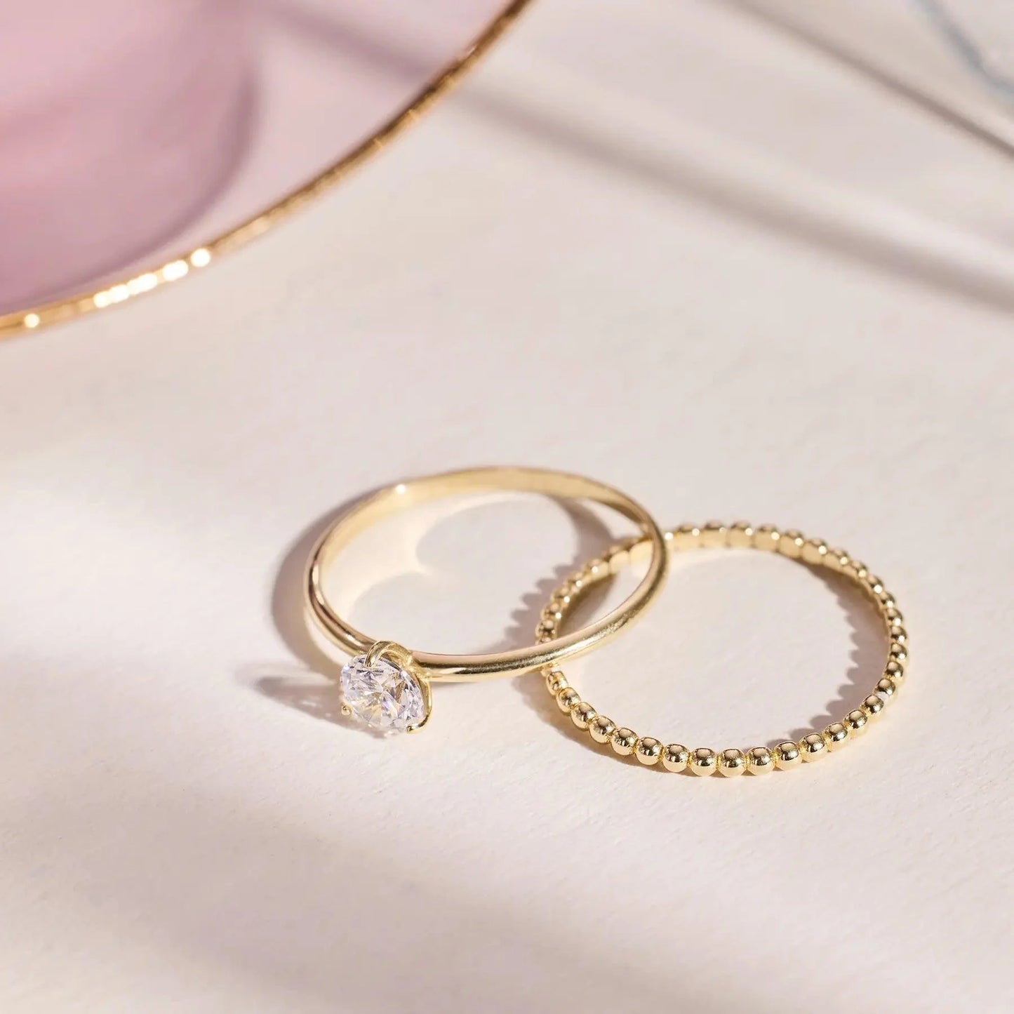 Three Prong Round Cut Moissanite Ring