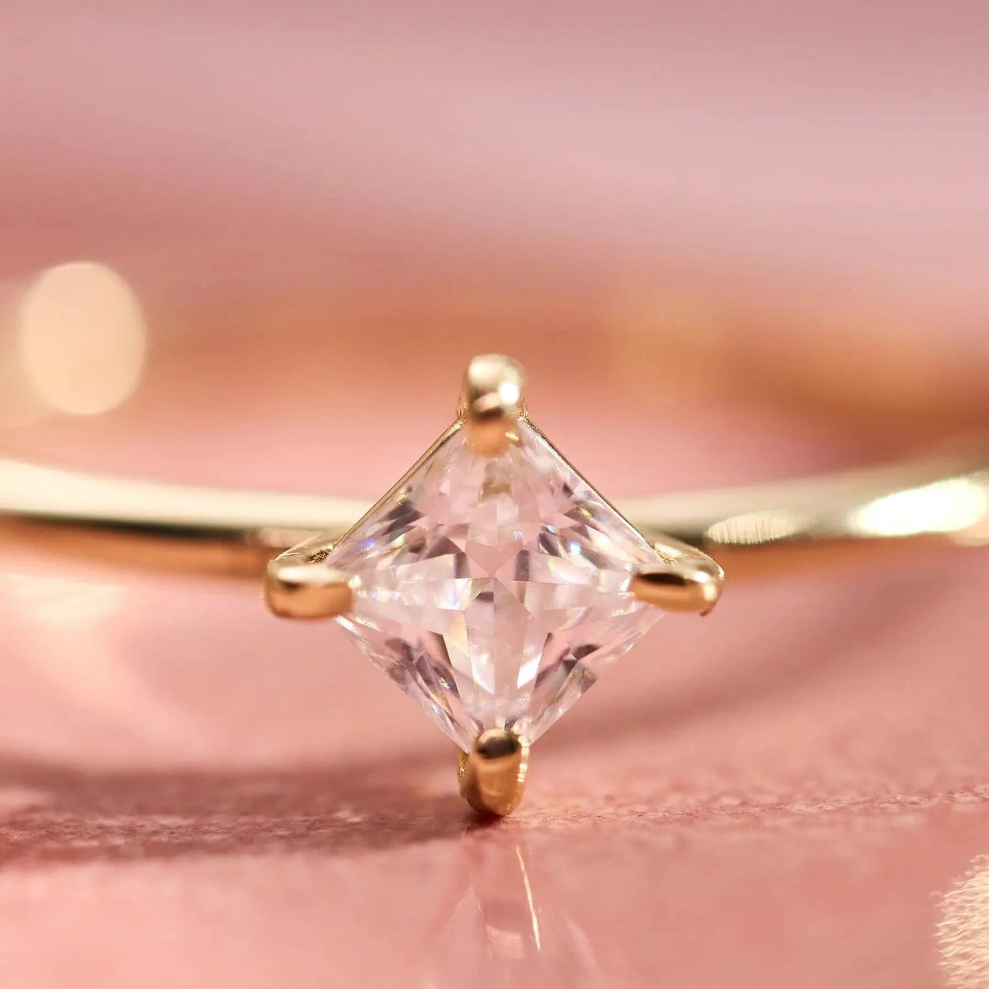Square Cut Moissanite Ring