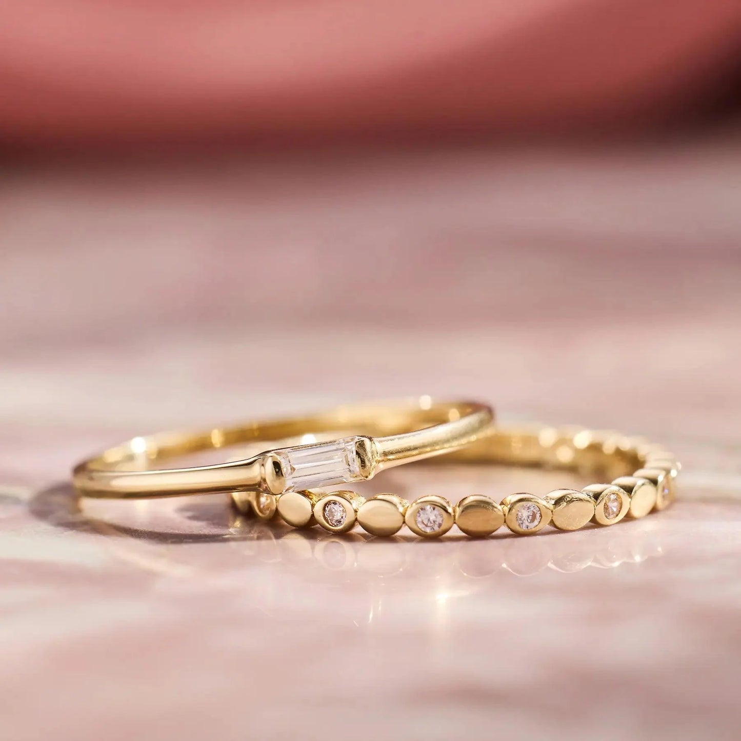 Sparkling Moissanite Bezel Dot Eternity Ring