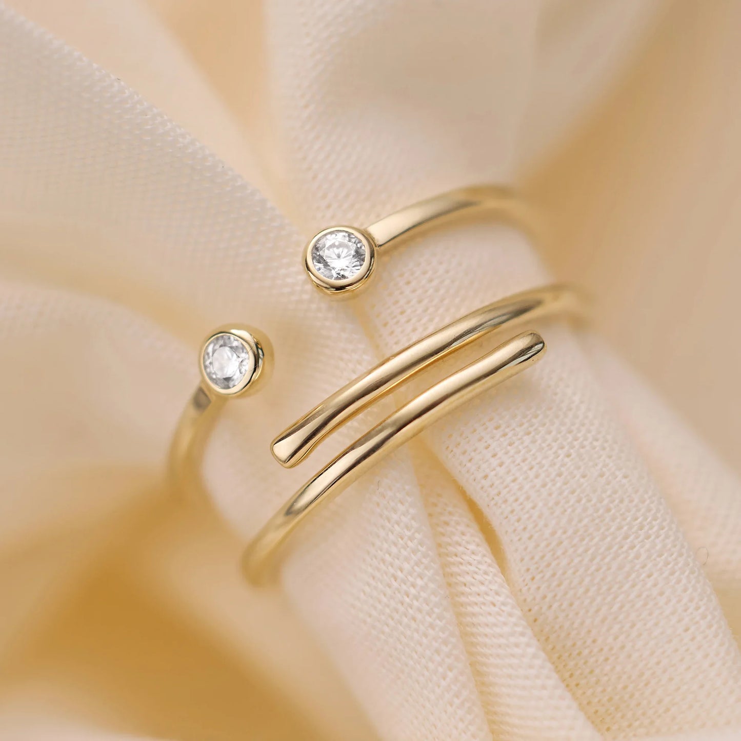 Moissanite Open Stacker Ring