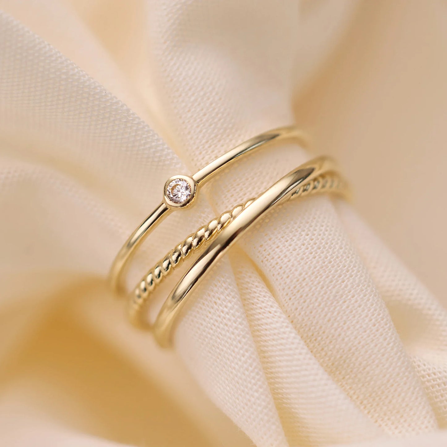 Mini Cubic Moissanite Ring