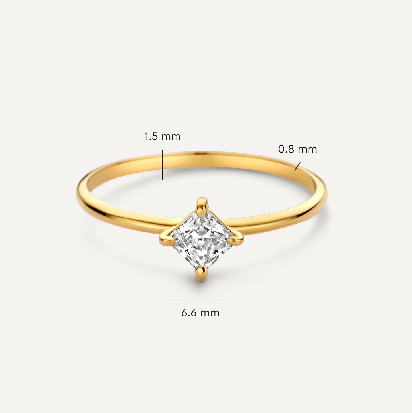 Square Cut Moissanite Ring