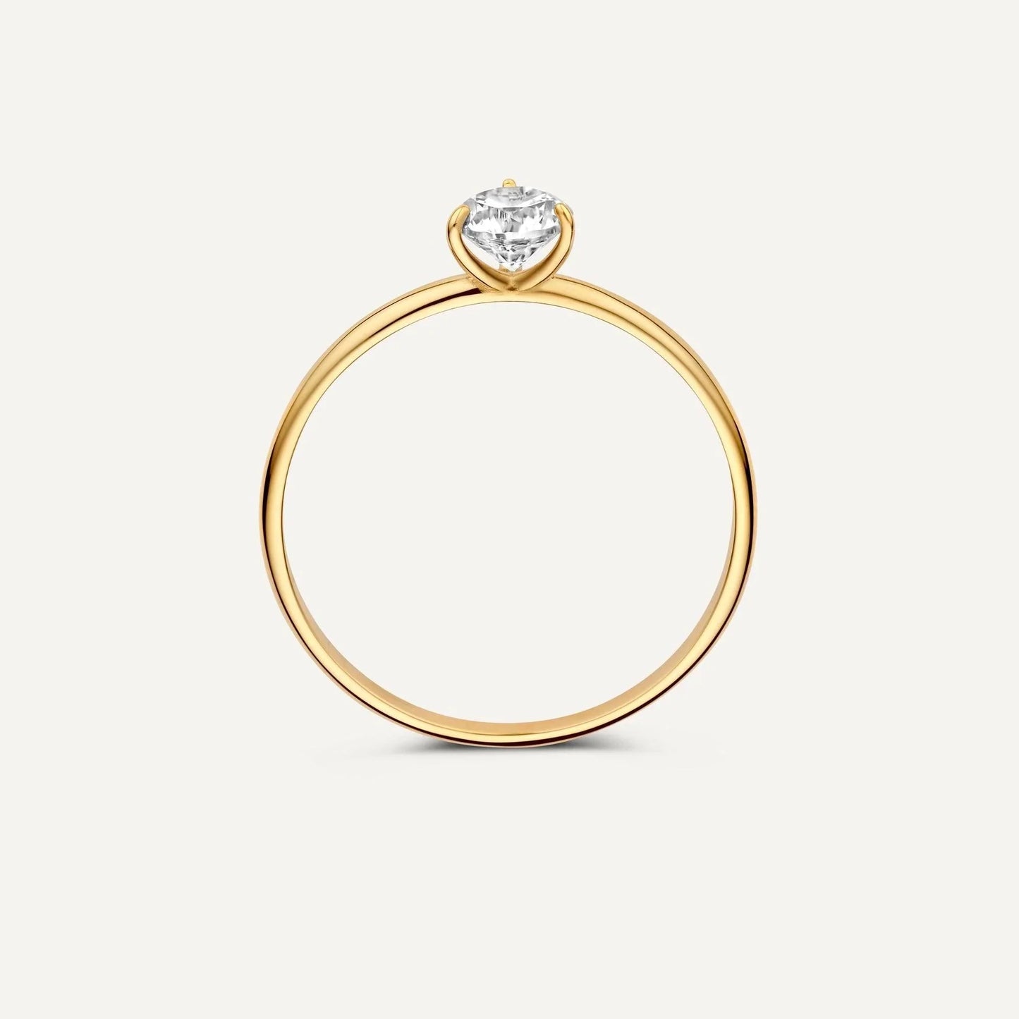 Three Prong Round Cut Moissanite Ring
