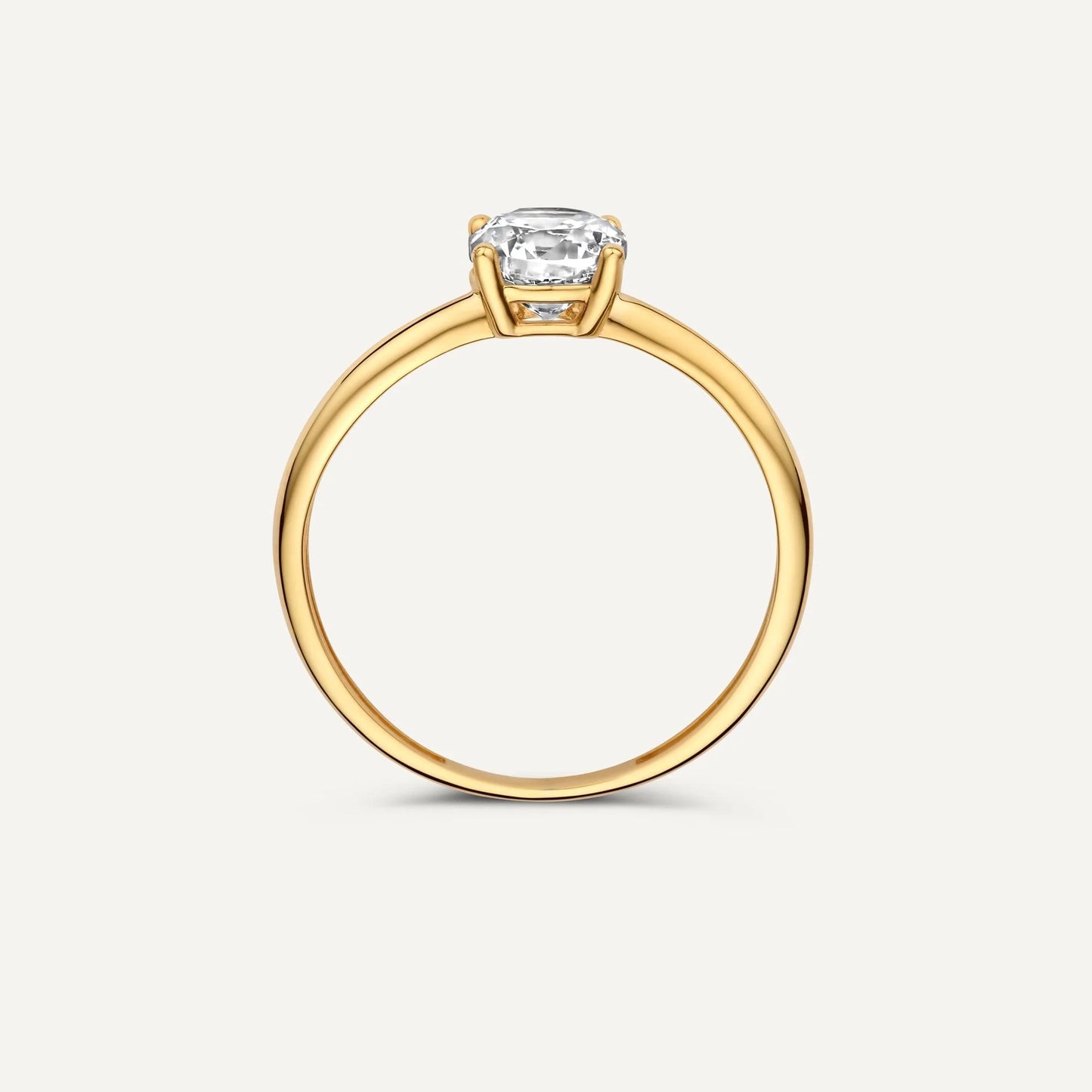 Four Prong Round Cut Moissanite Ring
