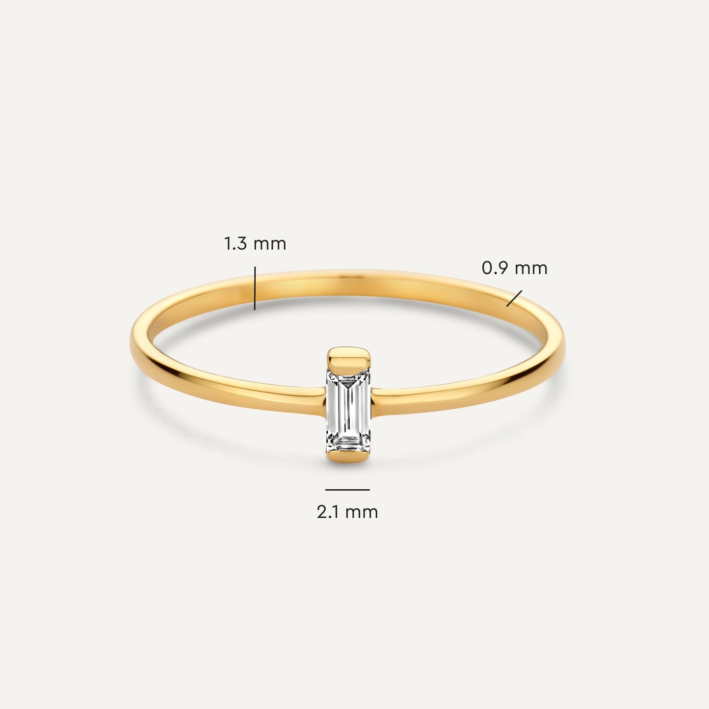 Vertical Baguette Cut Moissanite Ring