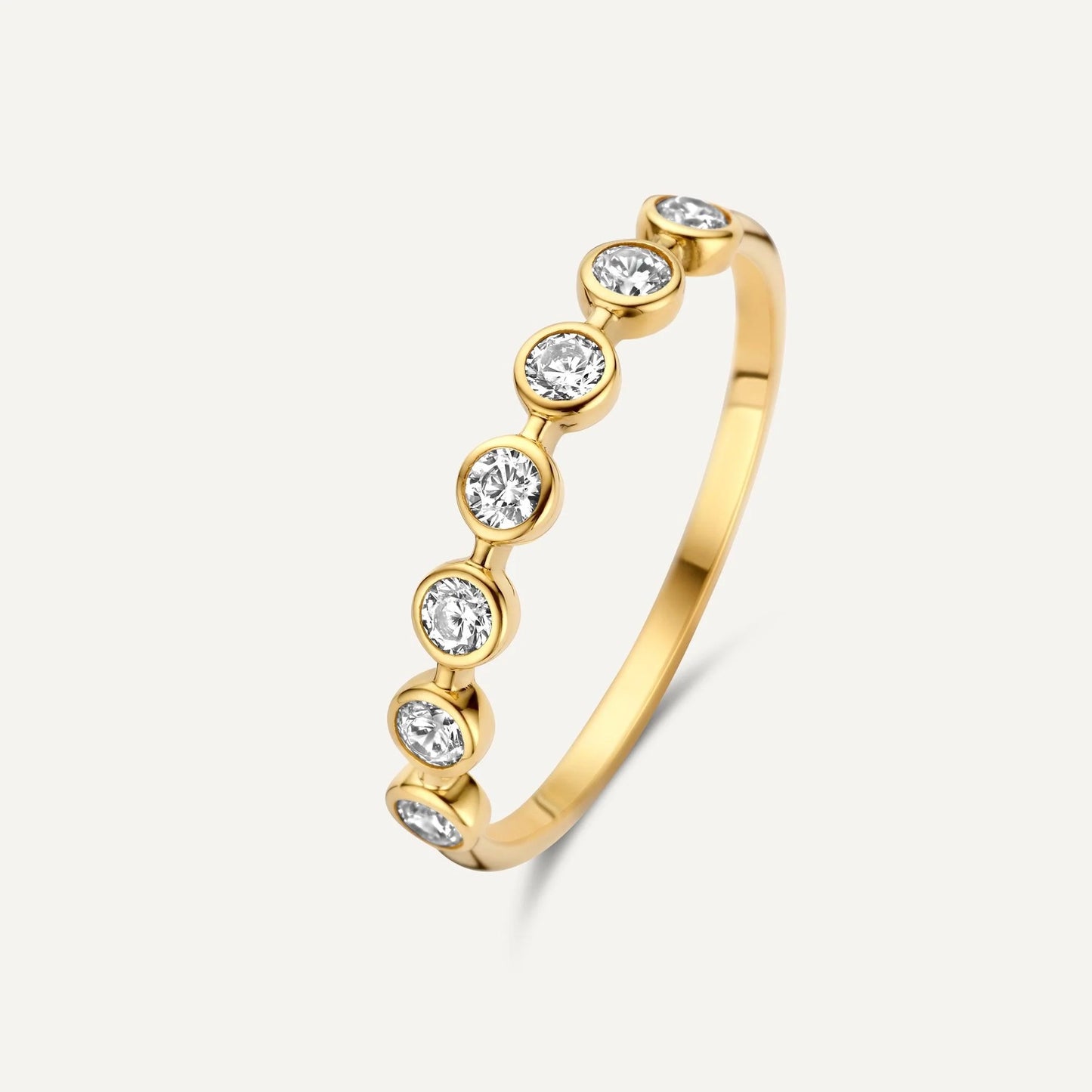 Bezel Set Moissanite Band Ring