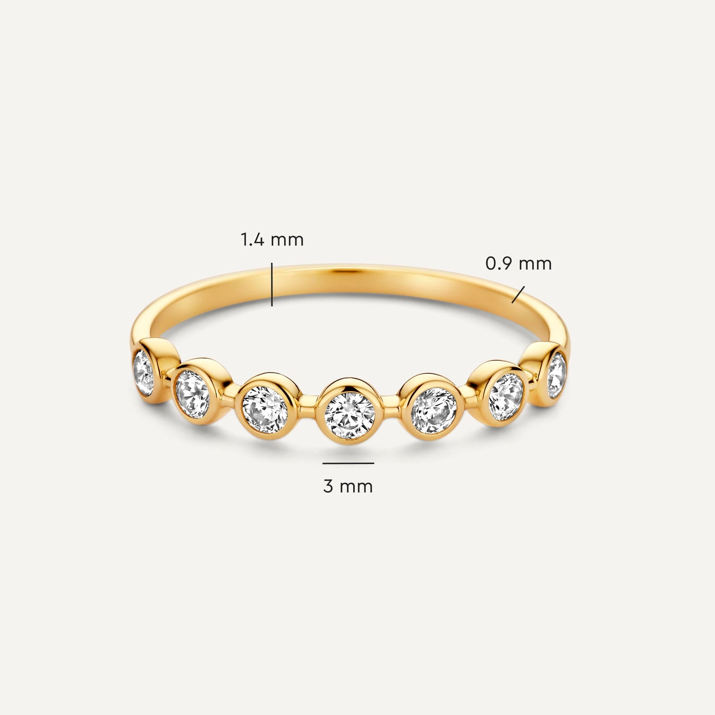 Bezel Set Moissanite Band Ring