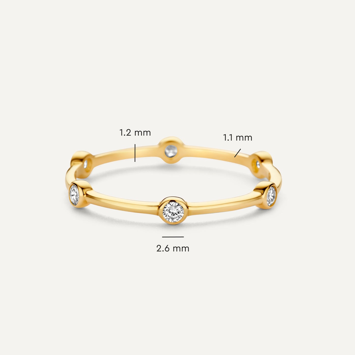 Six Bezel Set Moissanite Band Ring