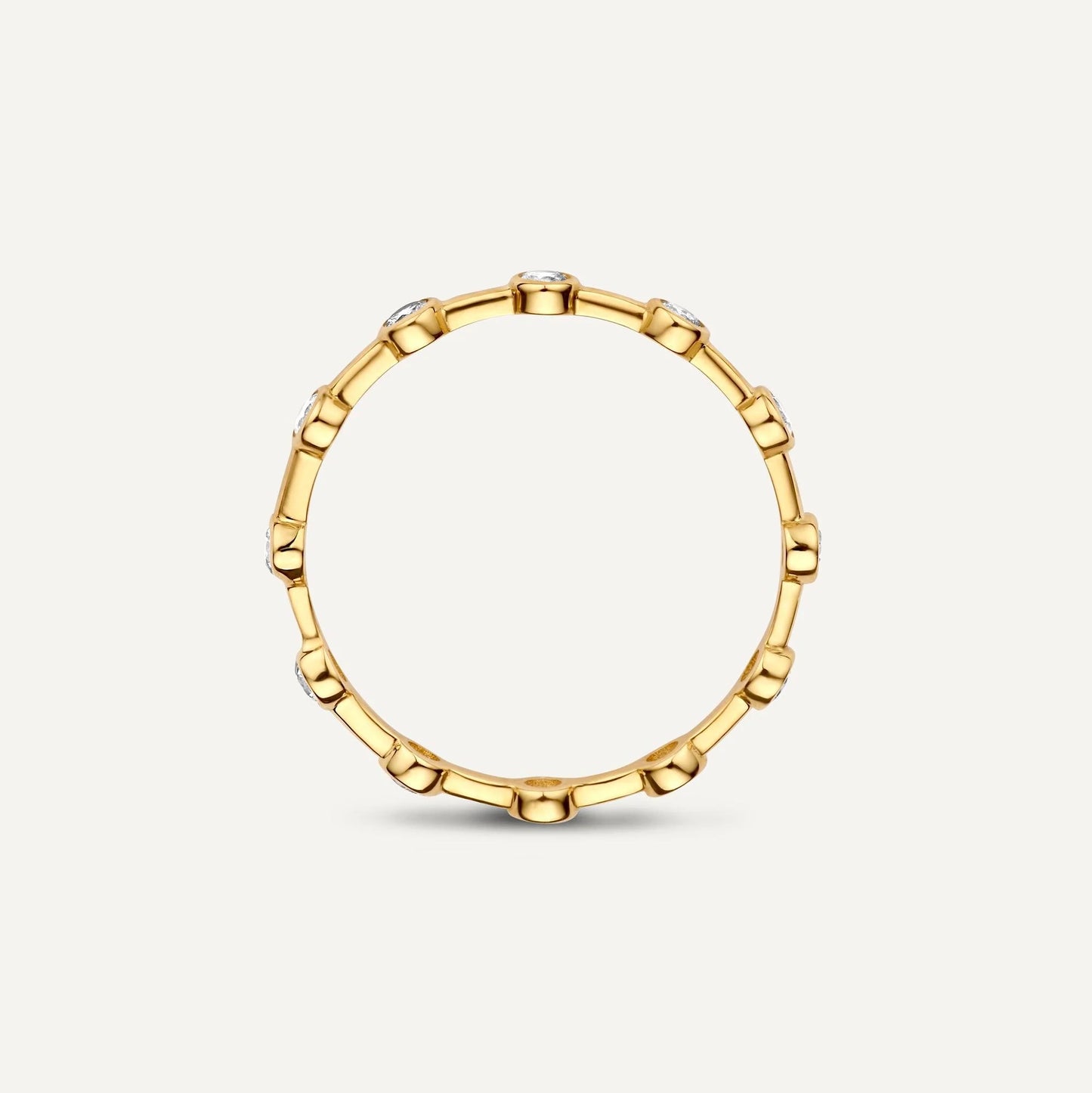 Twelve Bezel Set Moissanite Band Ring
