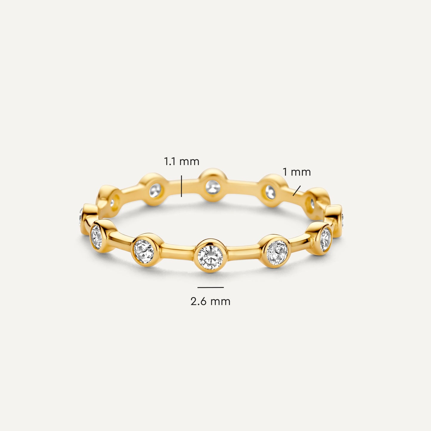 Twelve Bezel Set Moissanite Band Ring