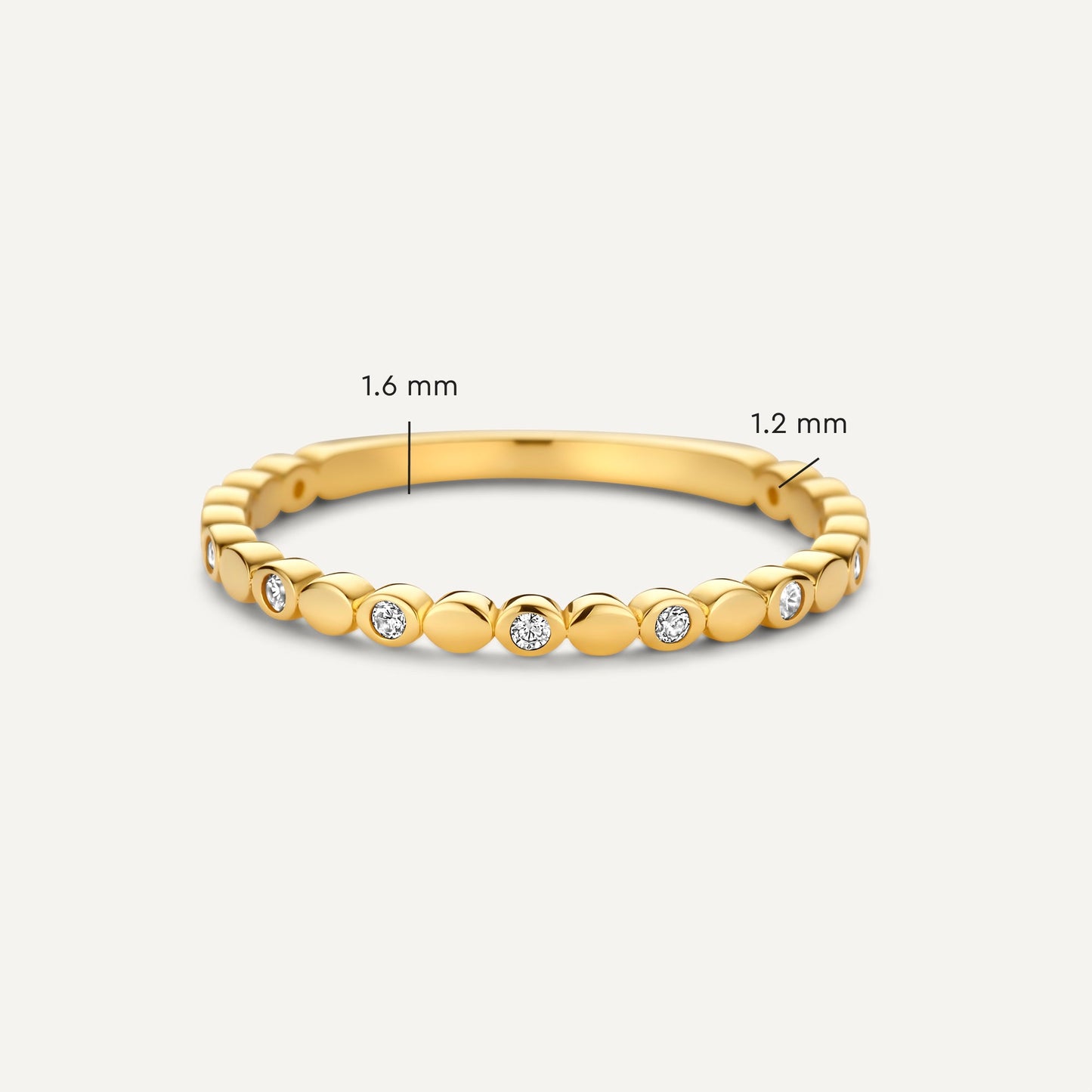 Sparkling Moissanite Bezel Dot Eternity Ring