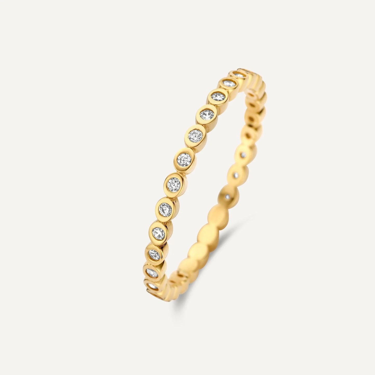 Moissanite Bezel Dot Eternity Ring