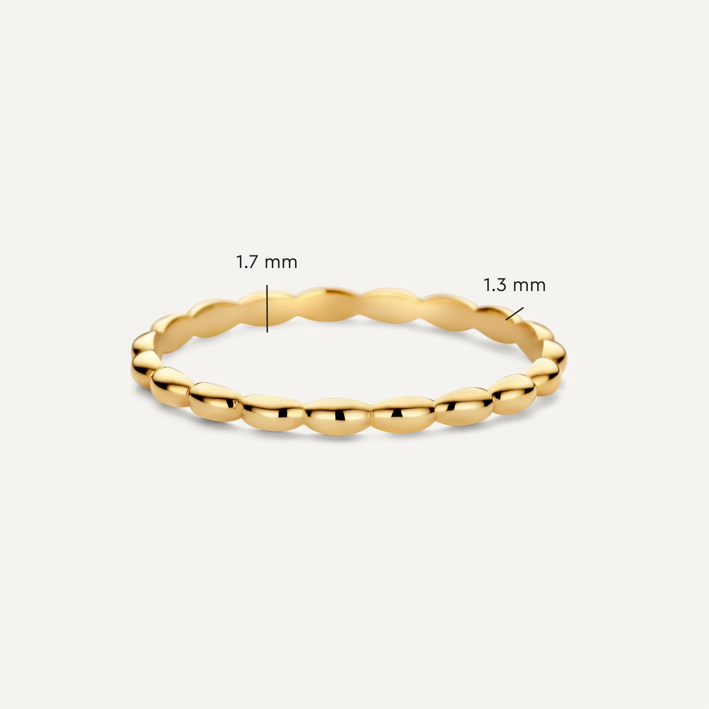 Oval Beaded Stacker Ring