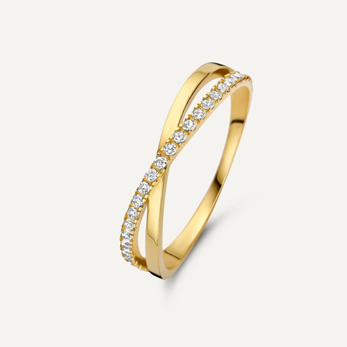 Crossover Pave Moissanite Eternity Ring