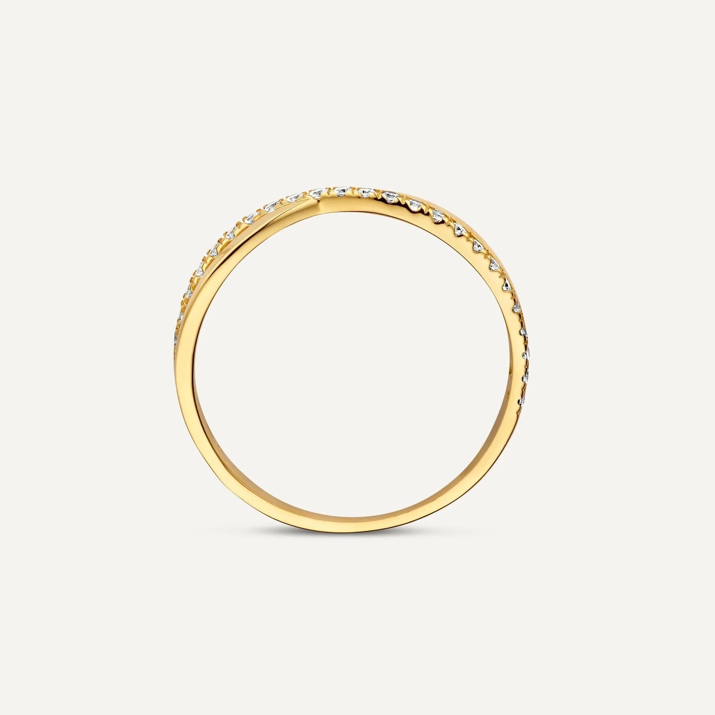 Crossover Pave Moissanite Eternity Ring