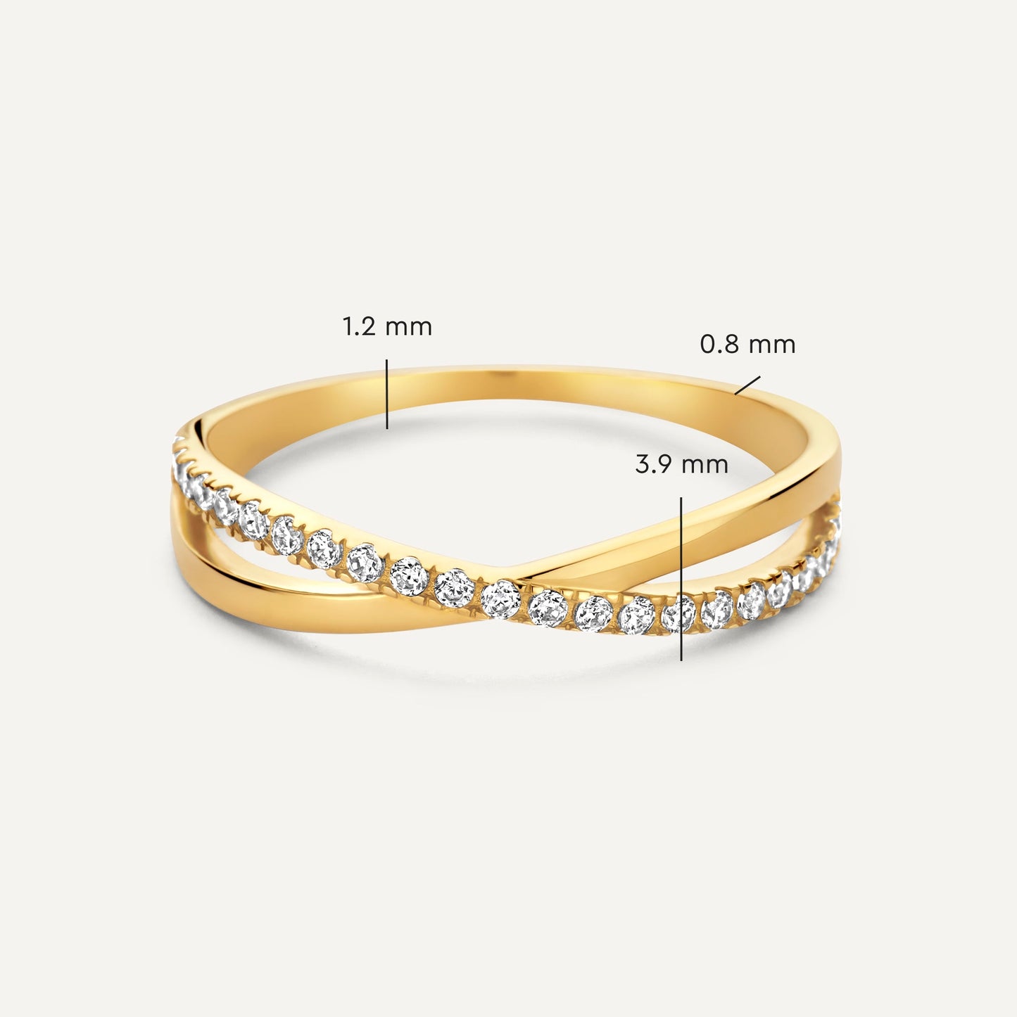Crossover Pave Moissanite Eternity Ring