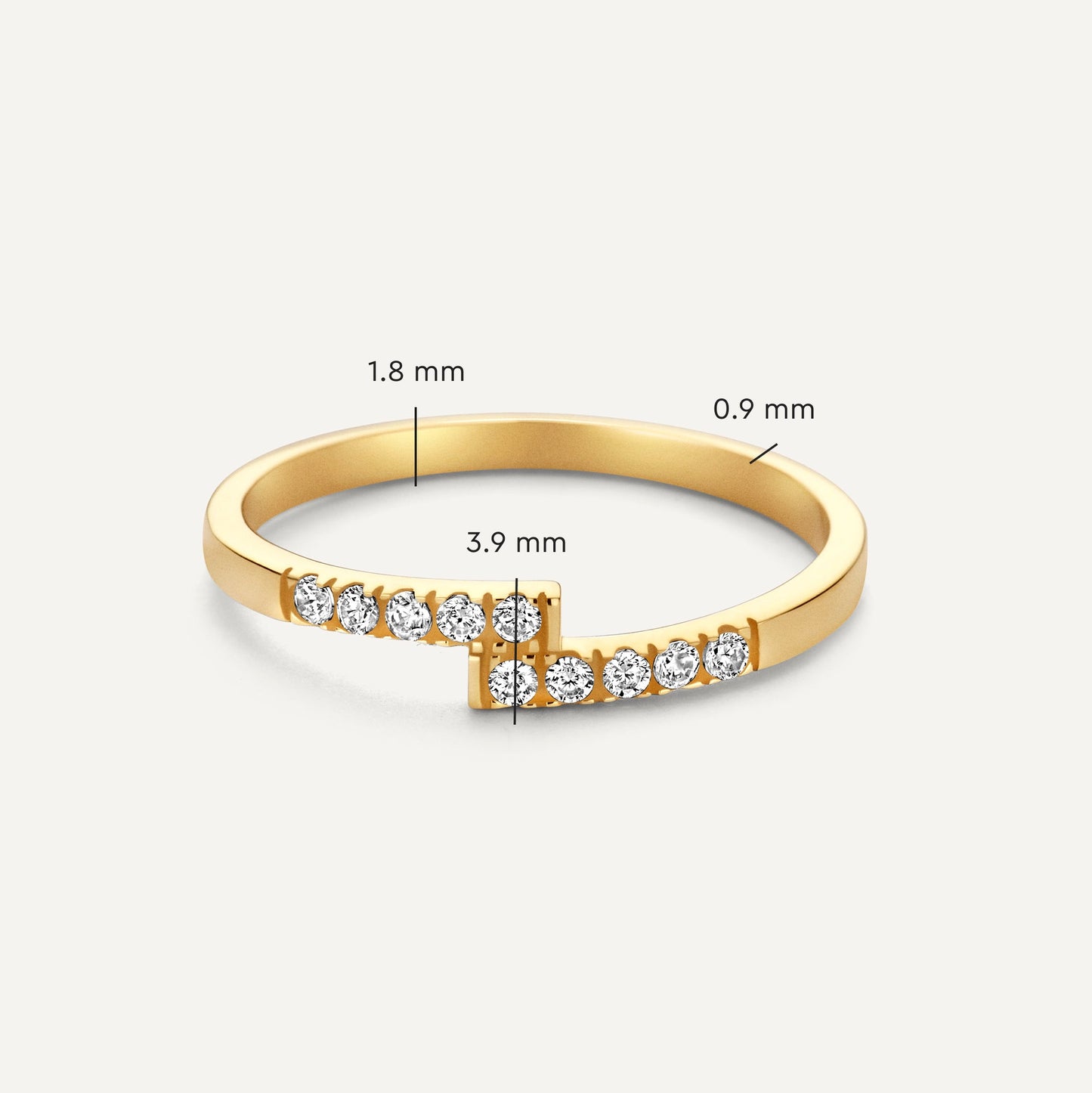 Cubic Zirconia Cross Ring