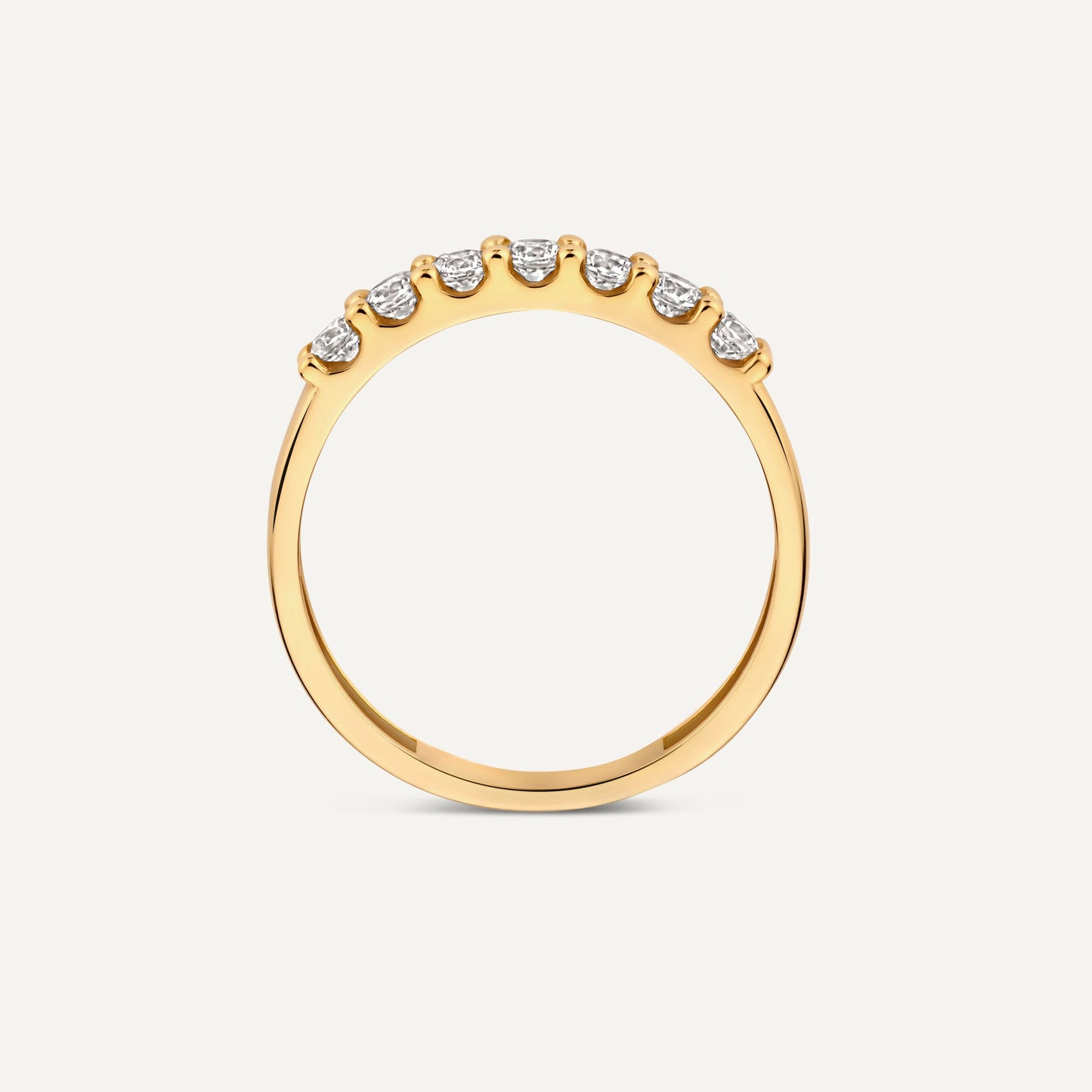 Bold Cubic Zirconia Half Eternity Ring