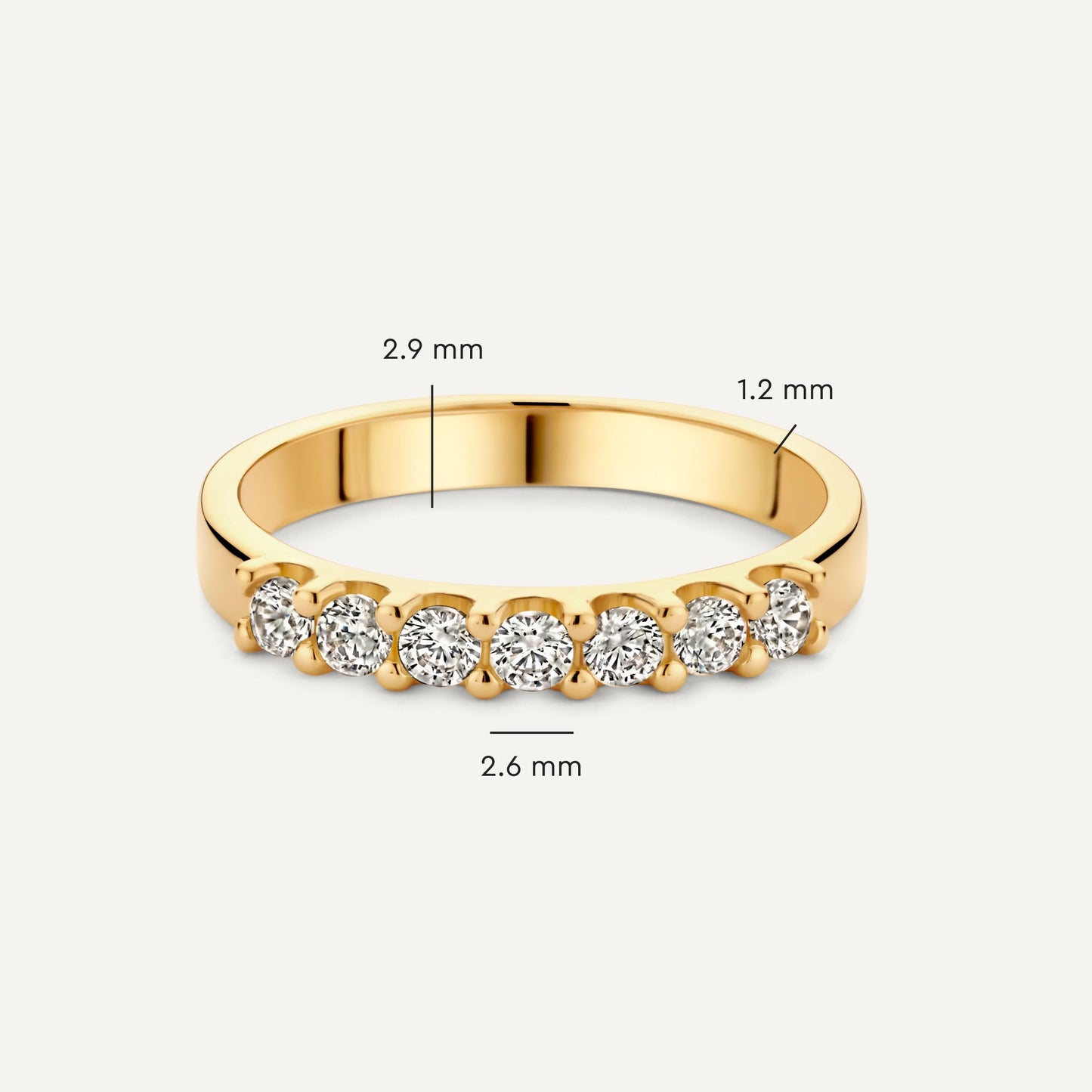 Bold Cubic Zirconia Half Eternity Ring