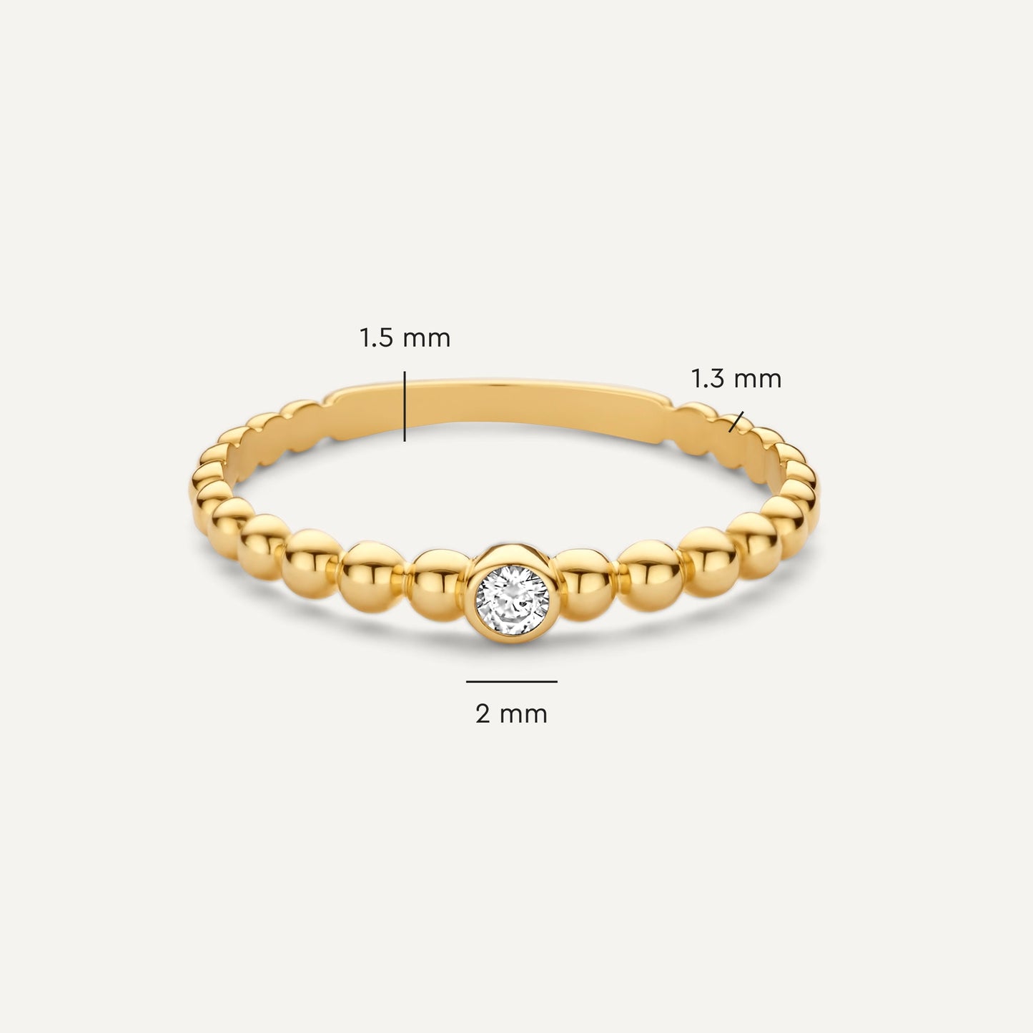 Beaded Cubic Zirconia Ring