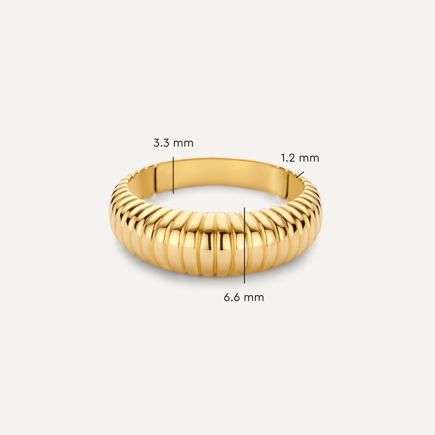 Ridged Dome Ring