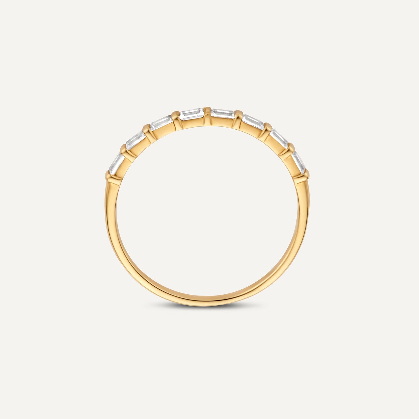 Baguette Cut Cubic Zirconia Half Eternity Ring