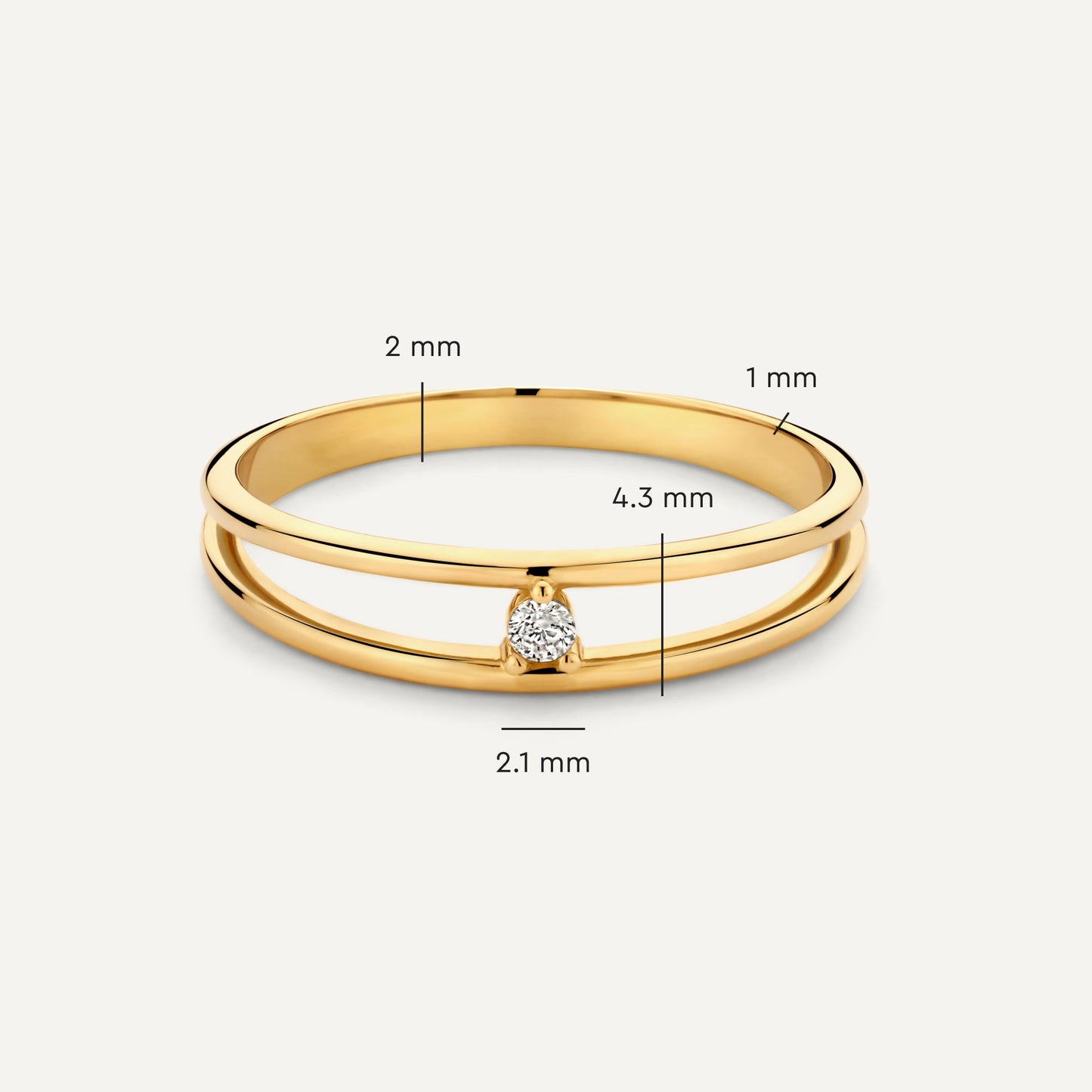 Cubic Zirconia Double Stacker Ring