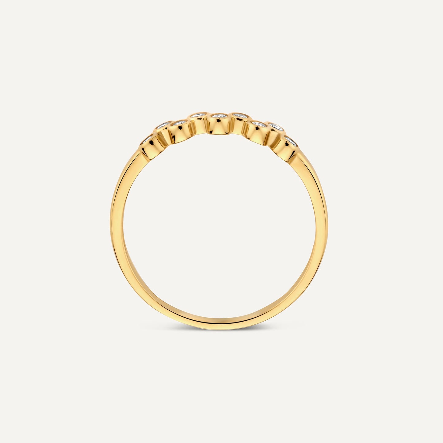 Bezel Set Cubic Zirconia Zigzag Ring