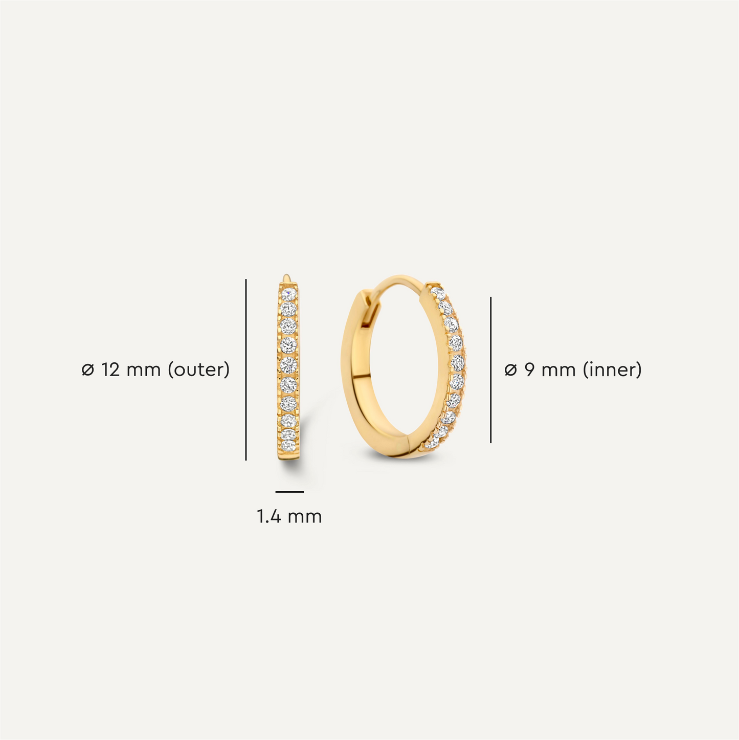 Moissanite Huggie Hoops (12mm)