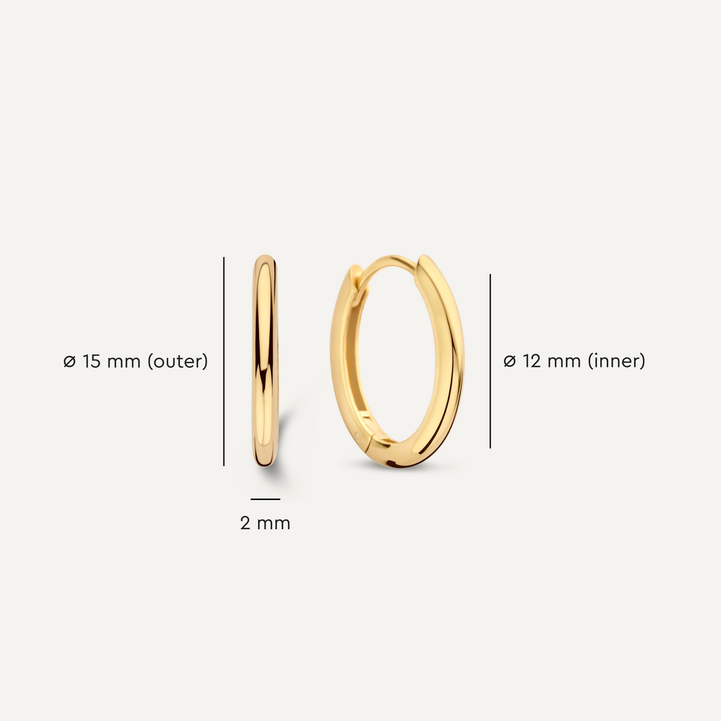 Oval Small Hoops (15mm)