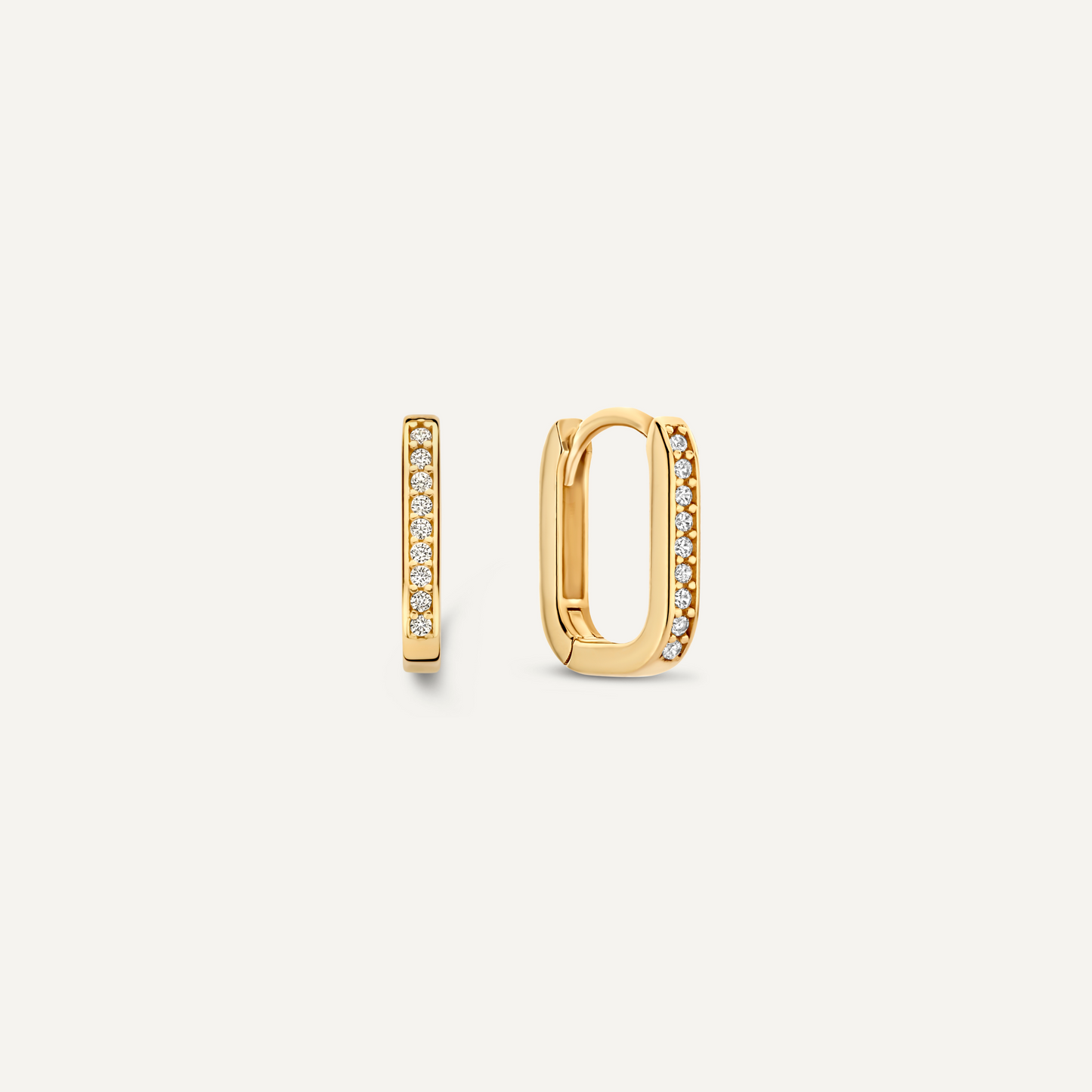 Pav¨¦ Cubic Zirconia Huggie U Hoops (12mm)