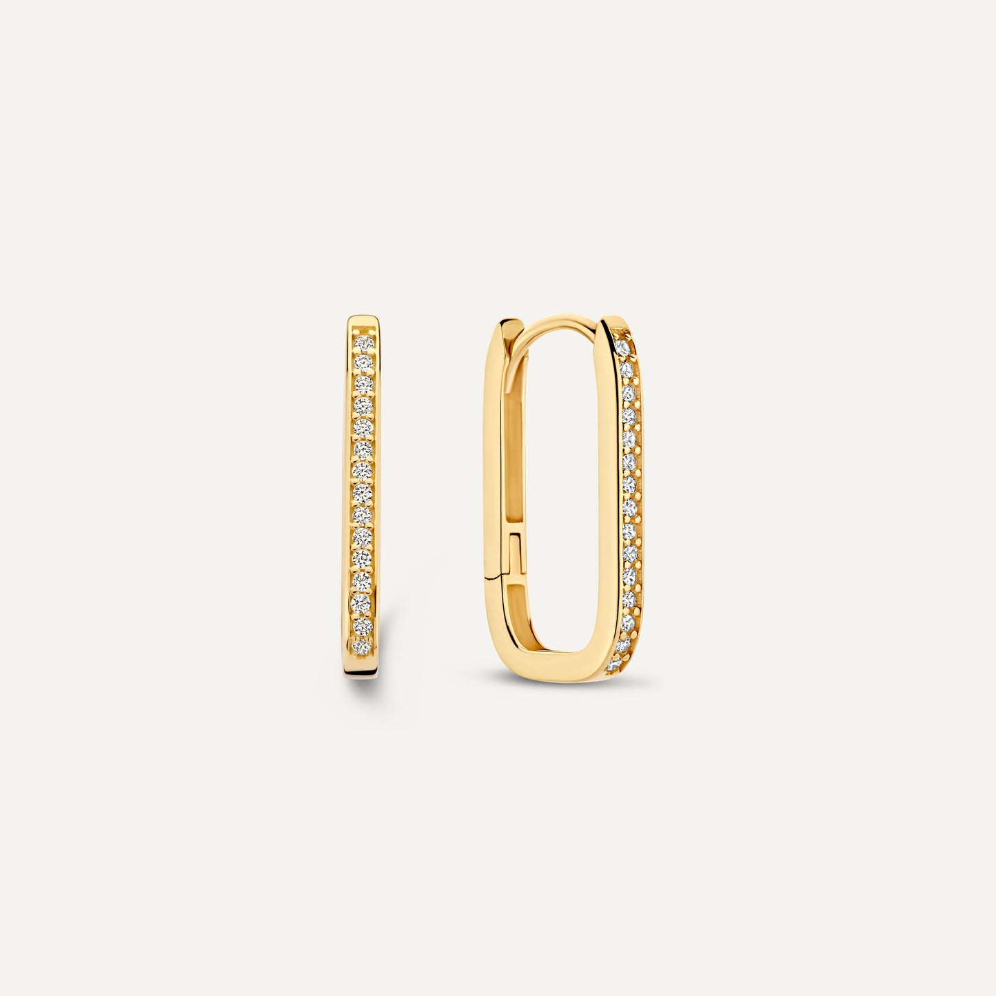 Pav¨¦ Cubic Zirconia Medium U Hoops (18mm)