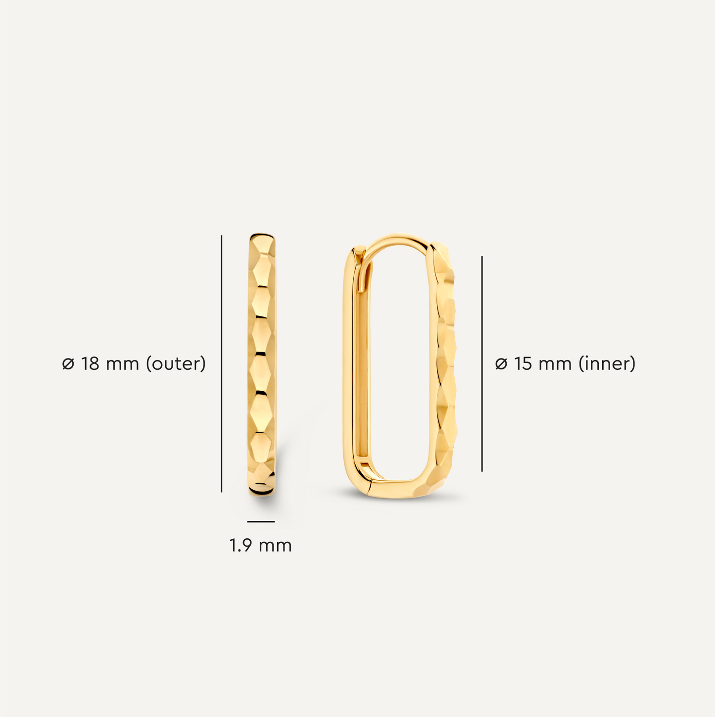 Hammered Medium U Hoops (18mm)